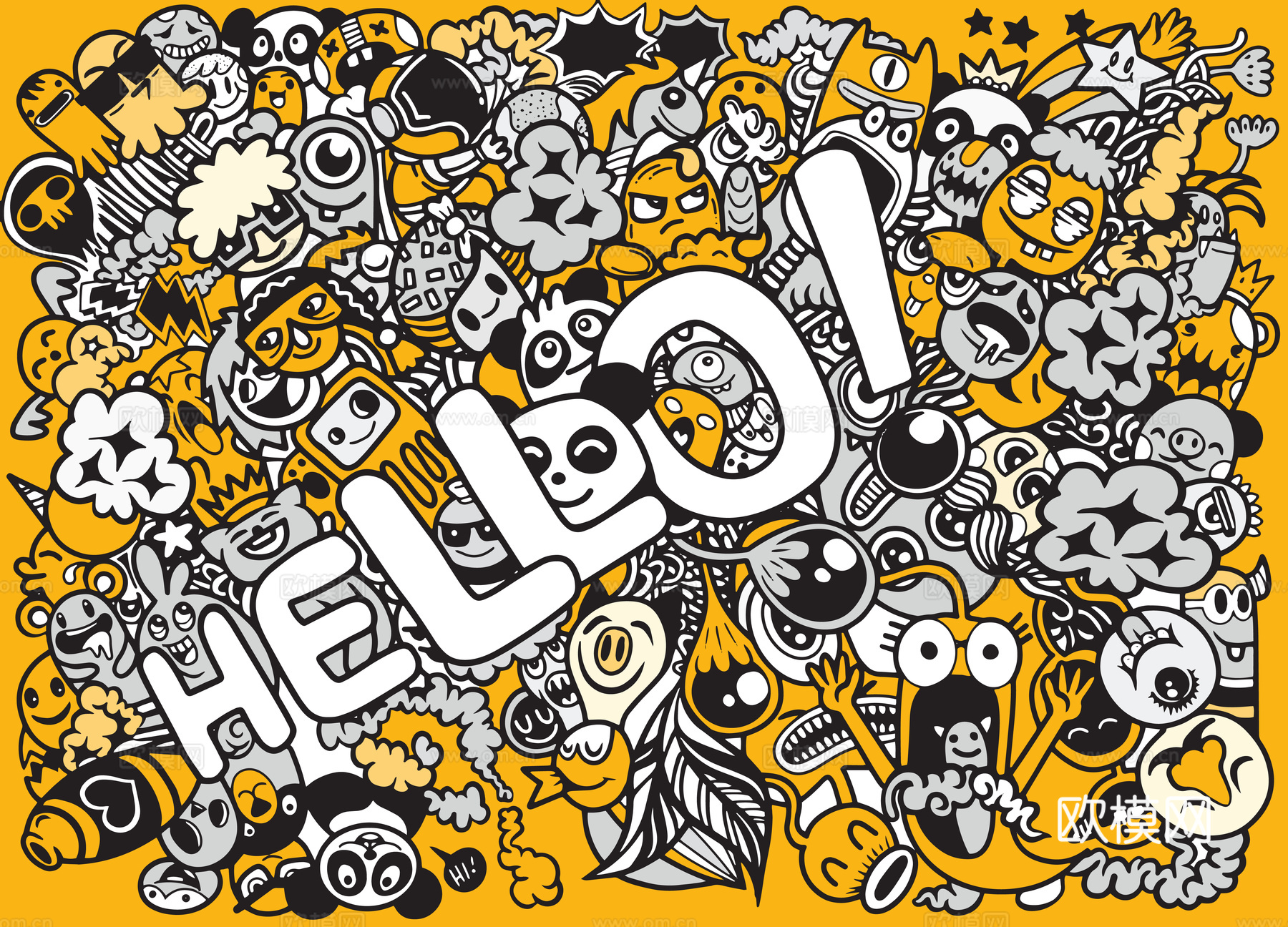 创意可爱卡通涂鸦插画178