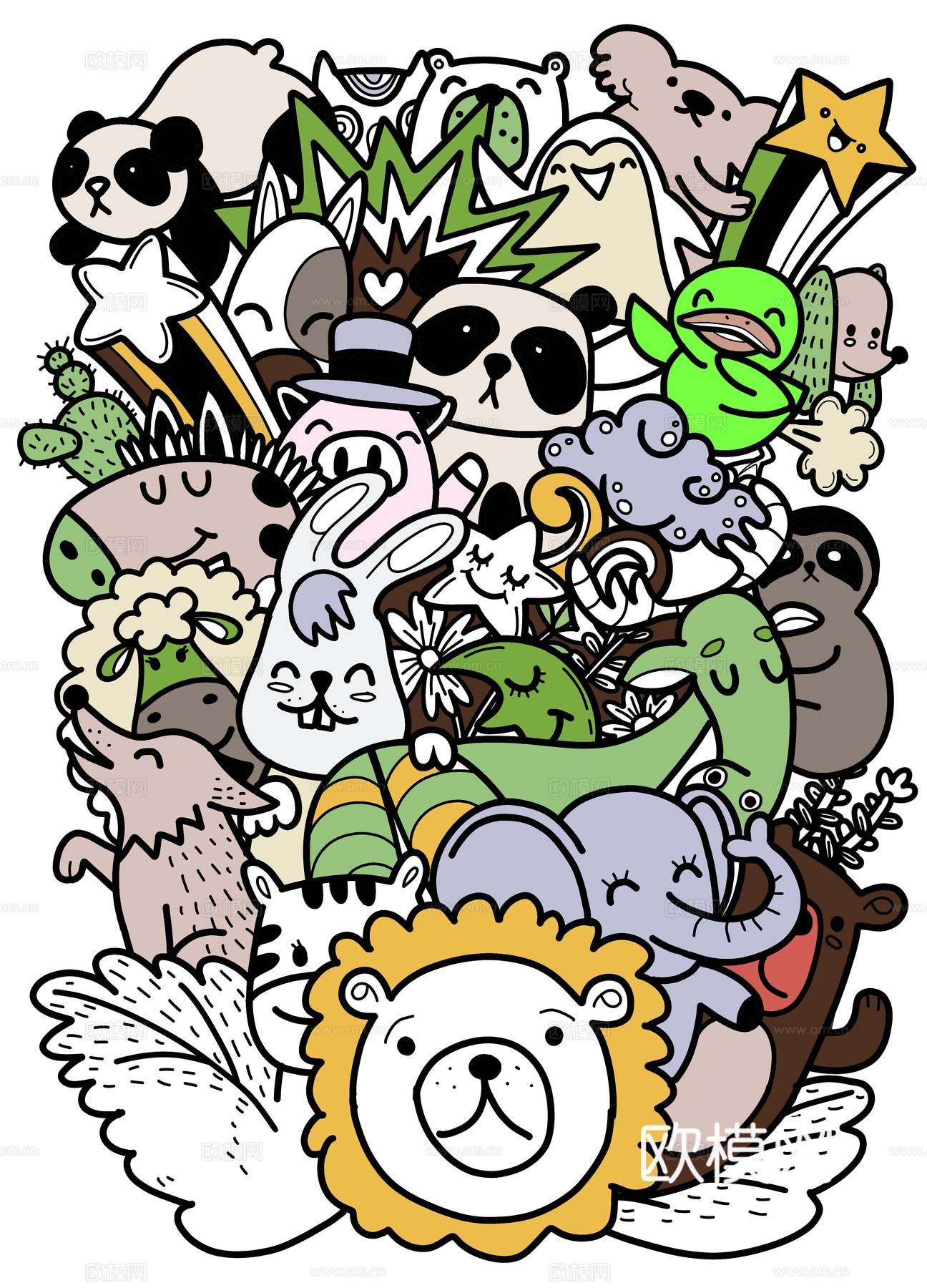 创意可爱卡通涂鸦插画134下载