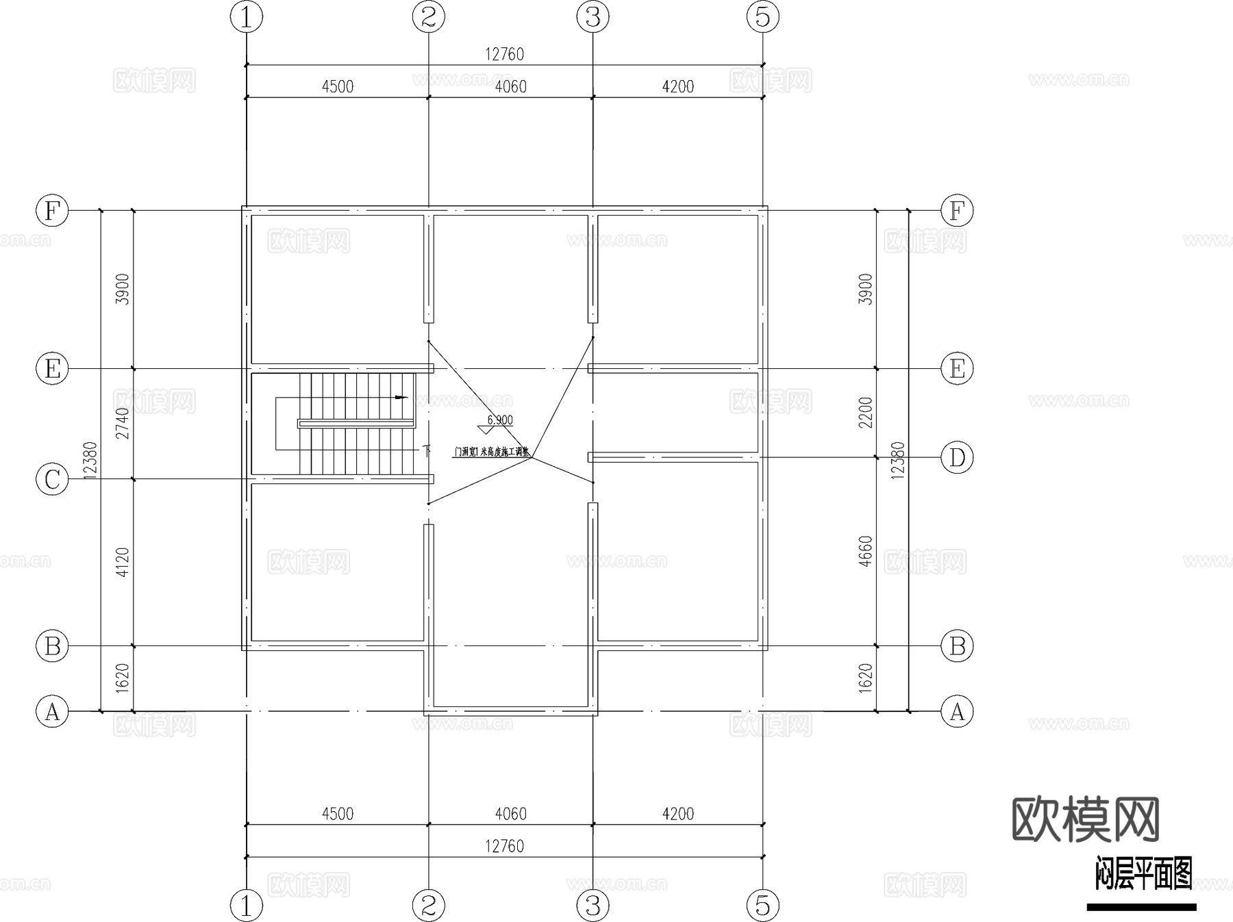 欧式二层独栋别墅农村乡村自建房建筑CAD施工图cad施工图
