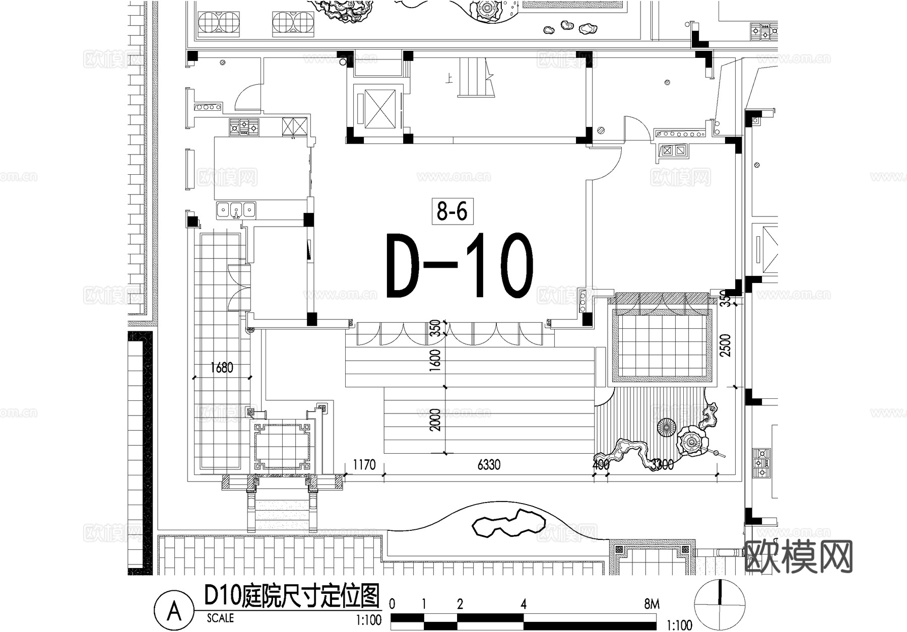 新中式别墅庭院景观平面图CAD施工图cad施工图