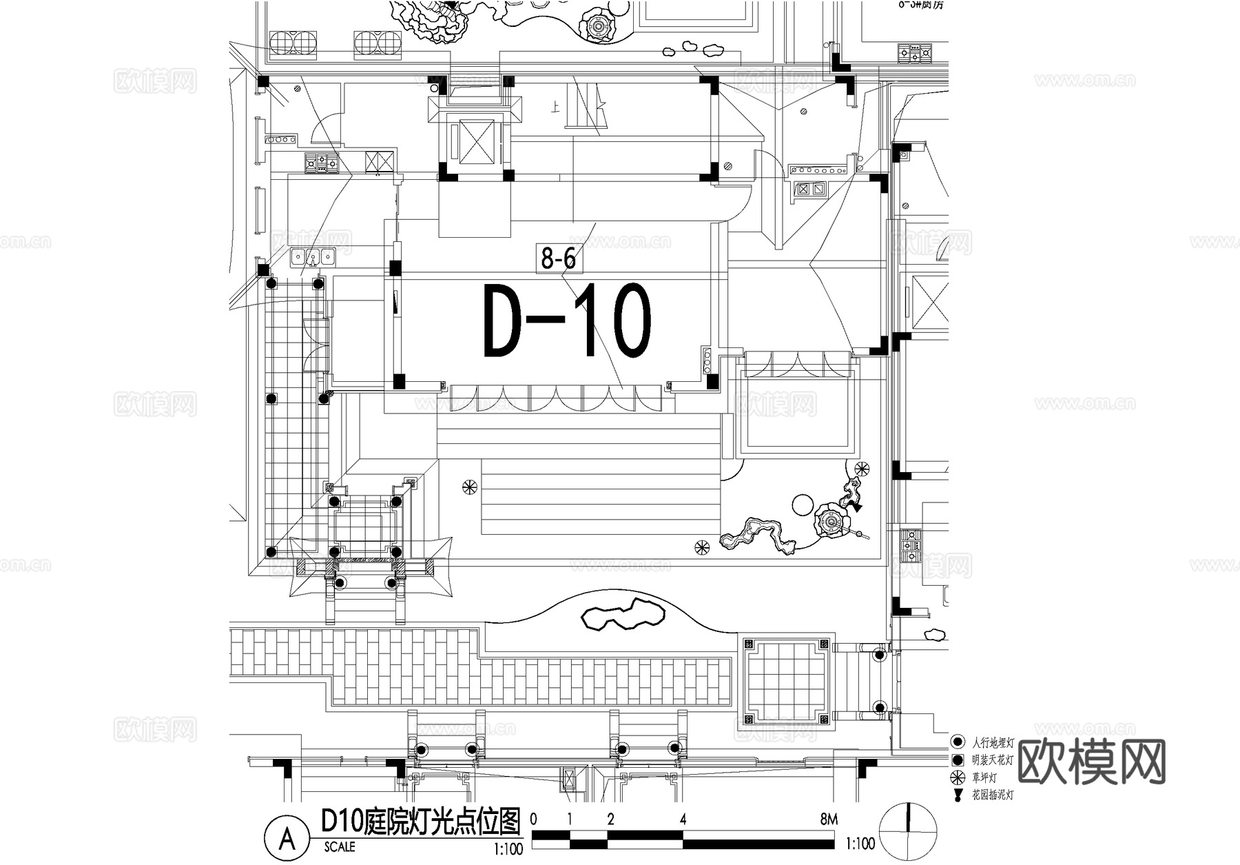 新中式别墅庭院景观平面图CAD施工图cad施工图