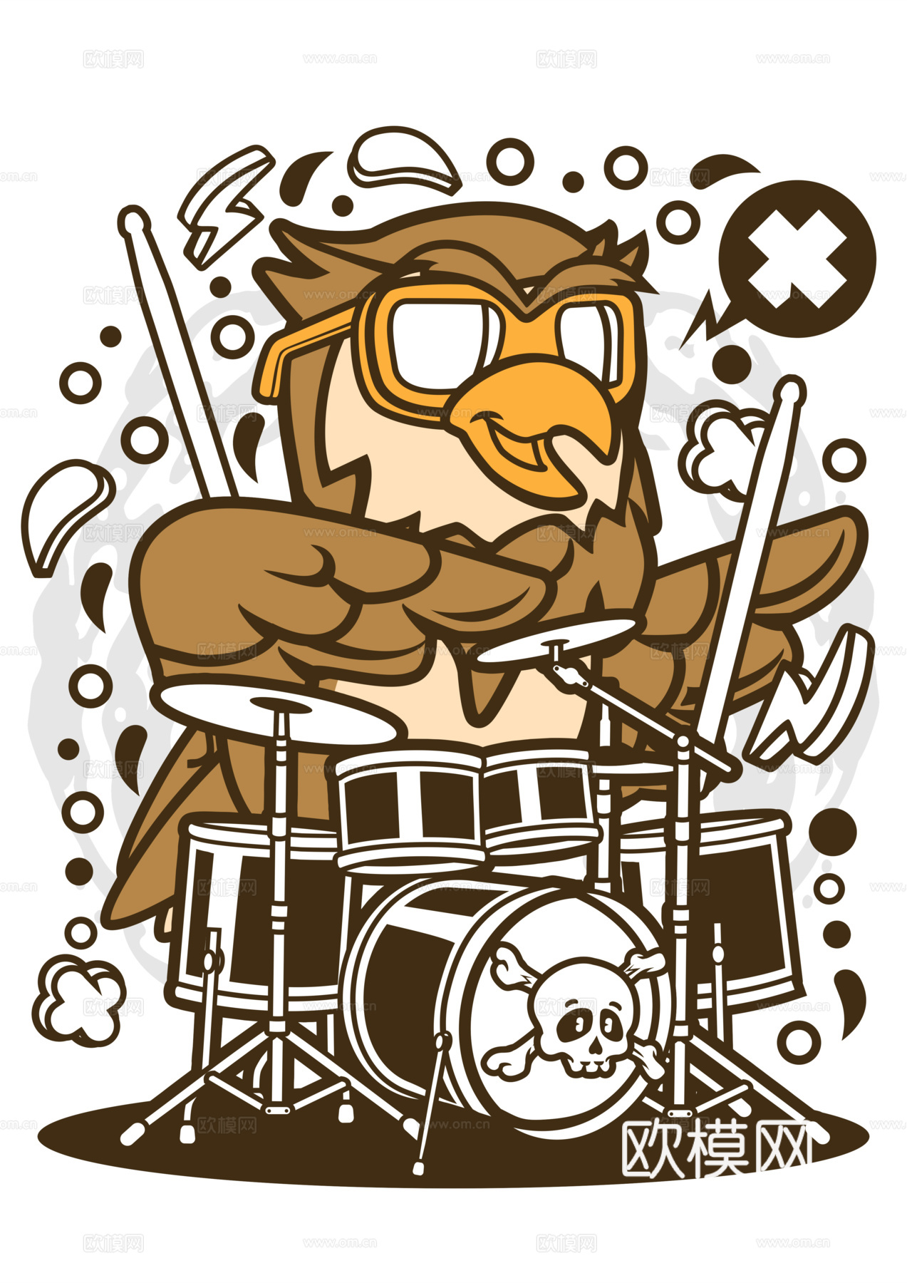 创意卡通潮流涂鸦插画印花121