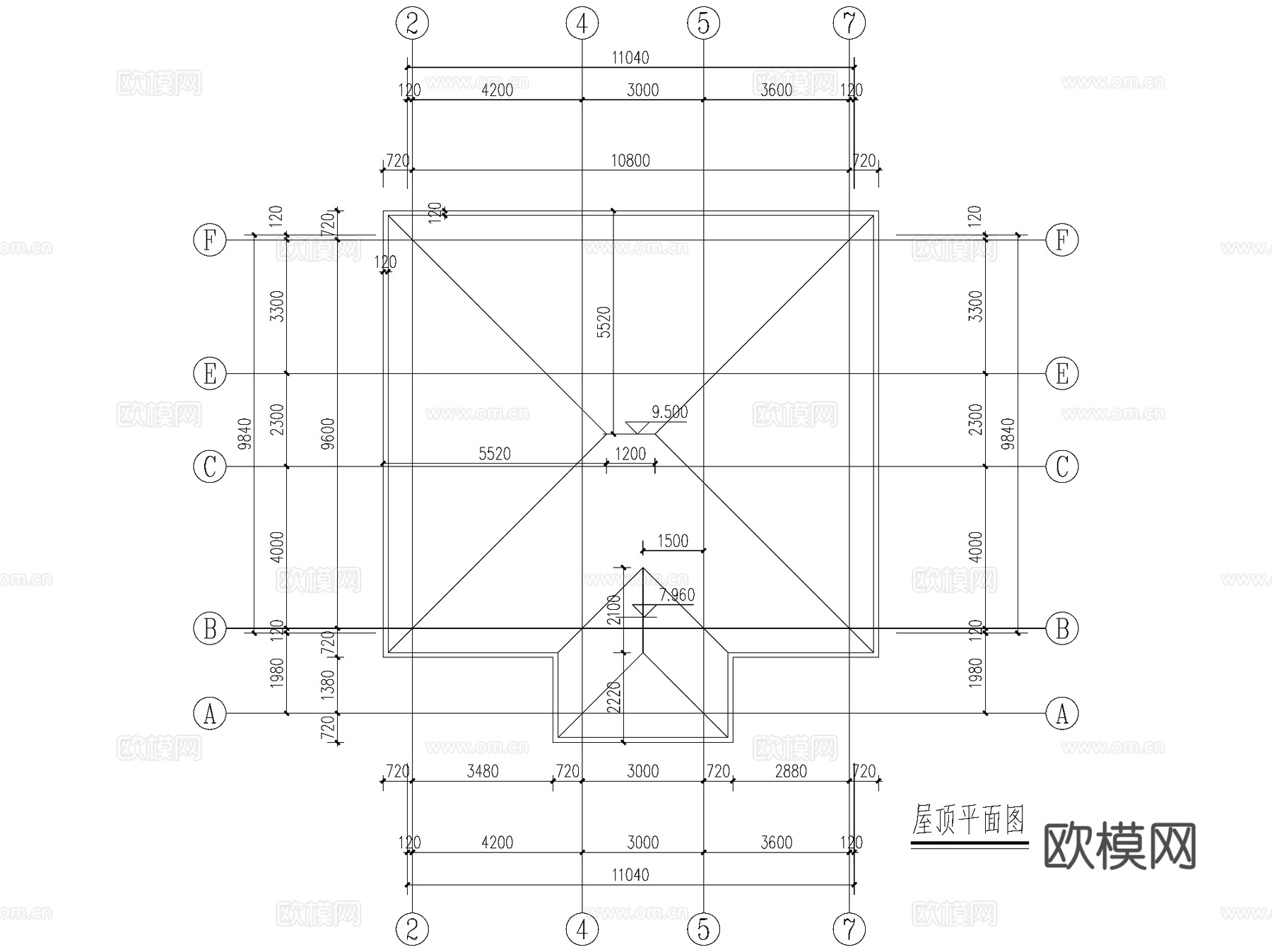 欧式简欧二层独栋别墅农村乡村自建房建筑CAD施工图cad施工图