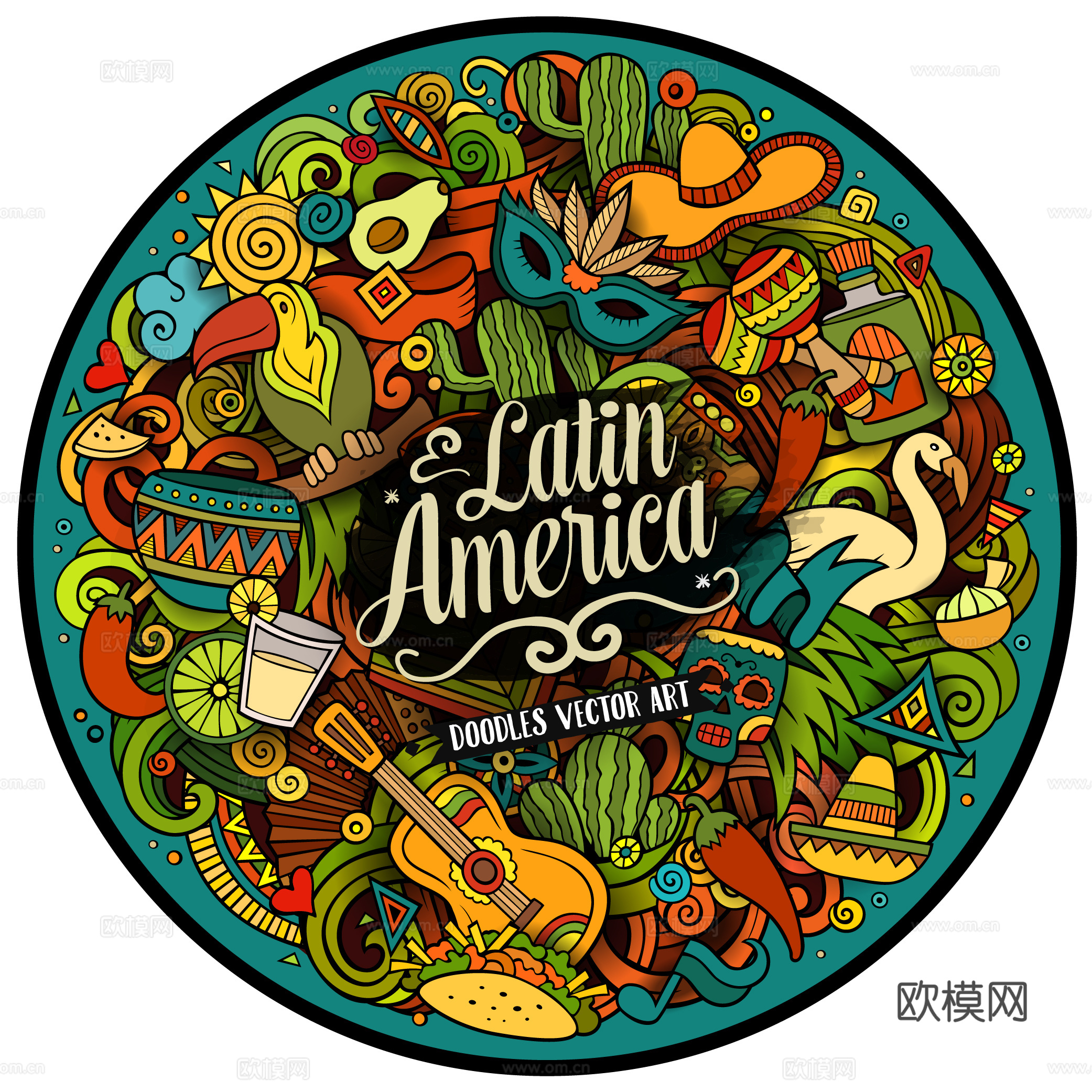 潮流缠绕涂鸦插画15