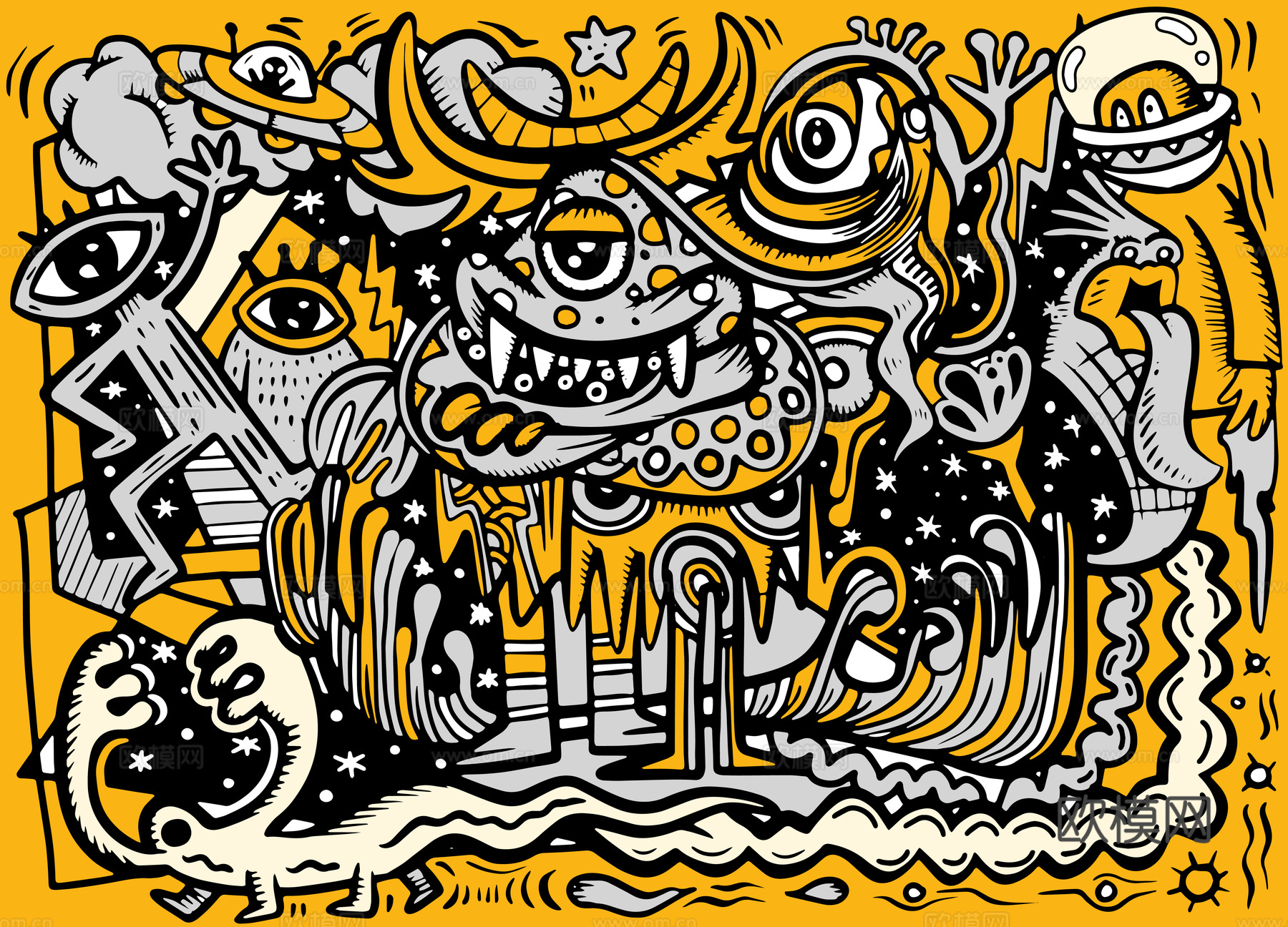 创意可爱卡通涂鸦插画113