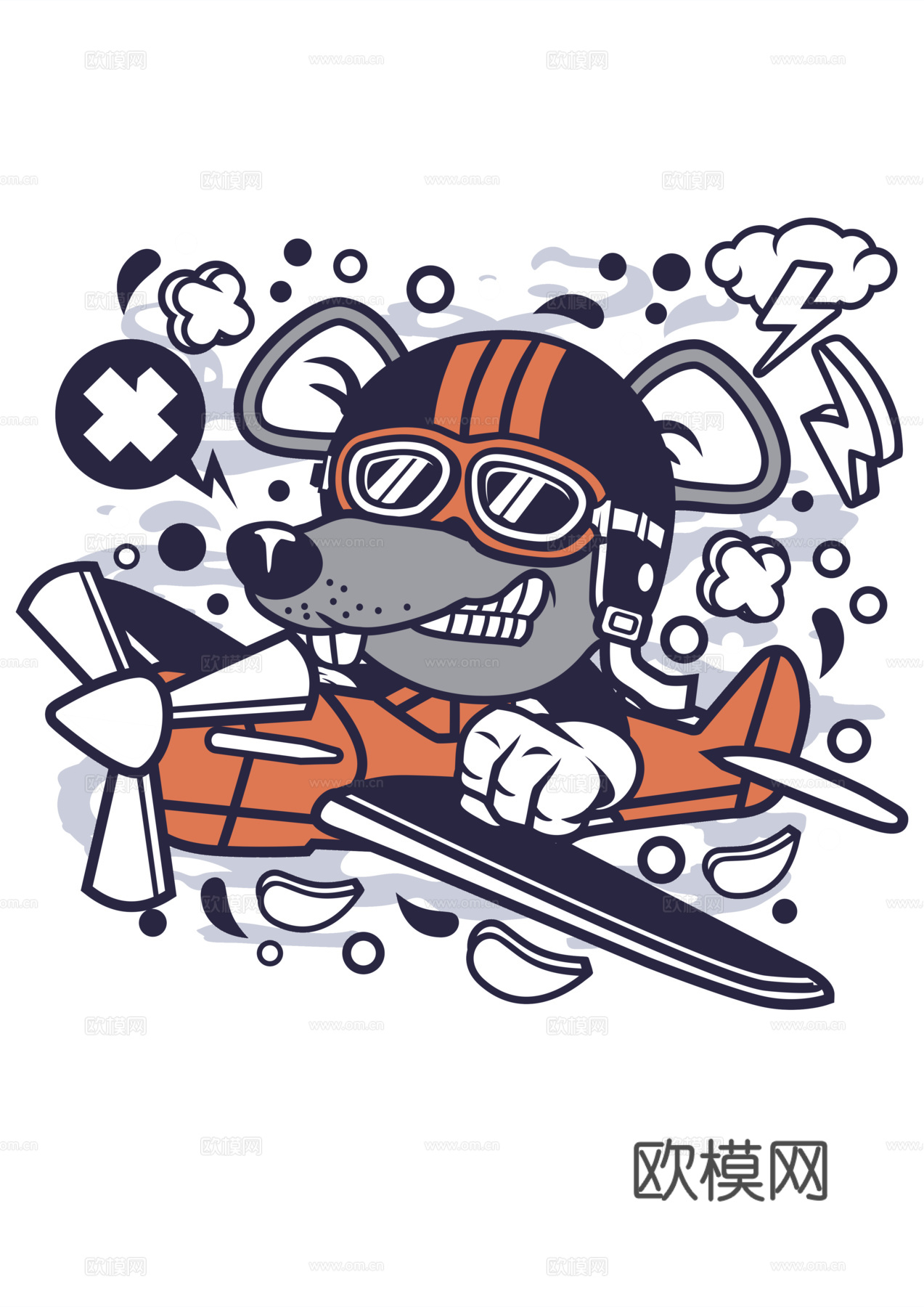 创意卡通潮流涂鸦插画印花149