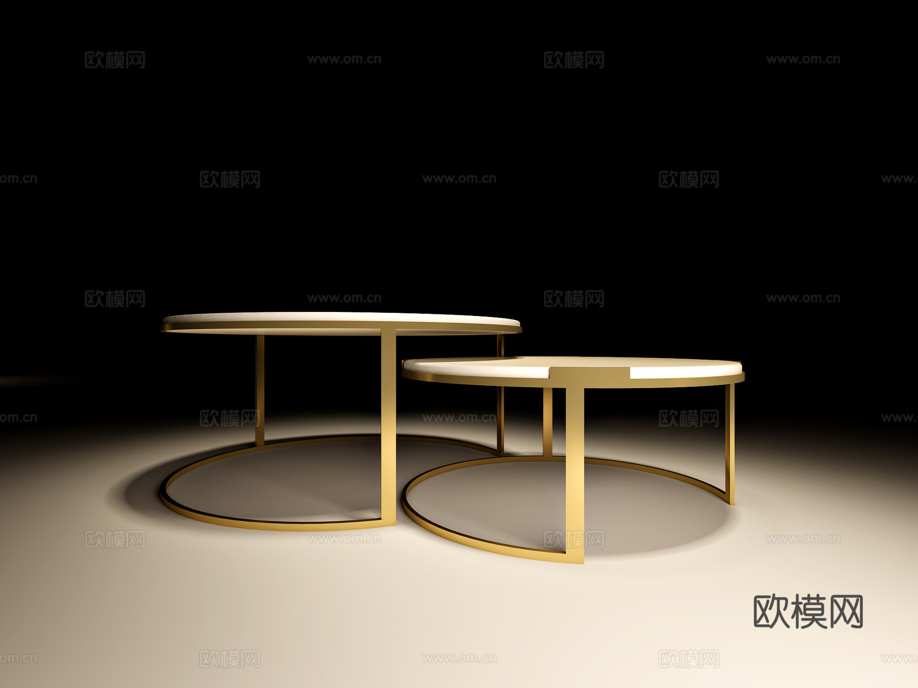 现代轻奢家具组合 单人沙发 端景台 电视柜 茶几3d模型下载（渲染图4）