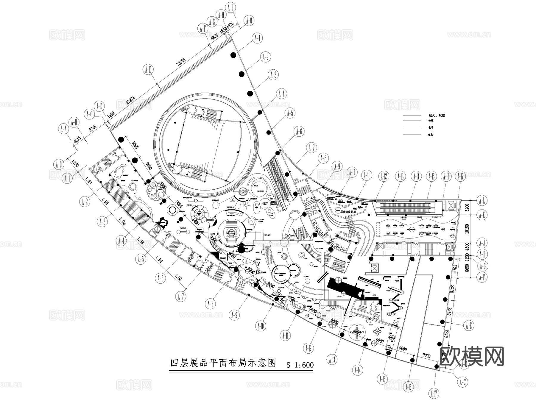 重庆市科技馆展厅展区室内装饰CAD施工图整套cad施工图cad施工图