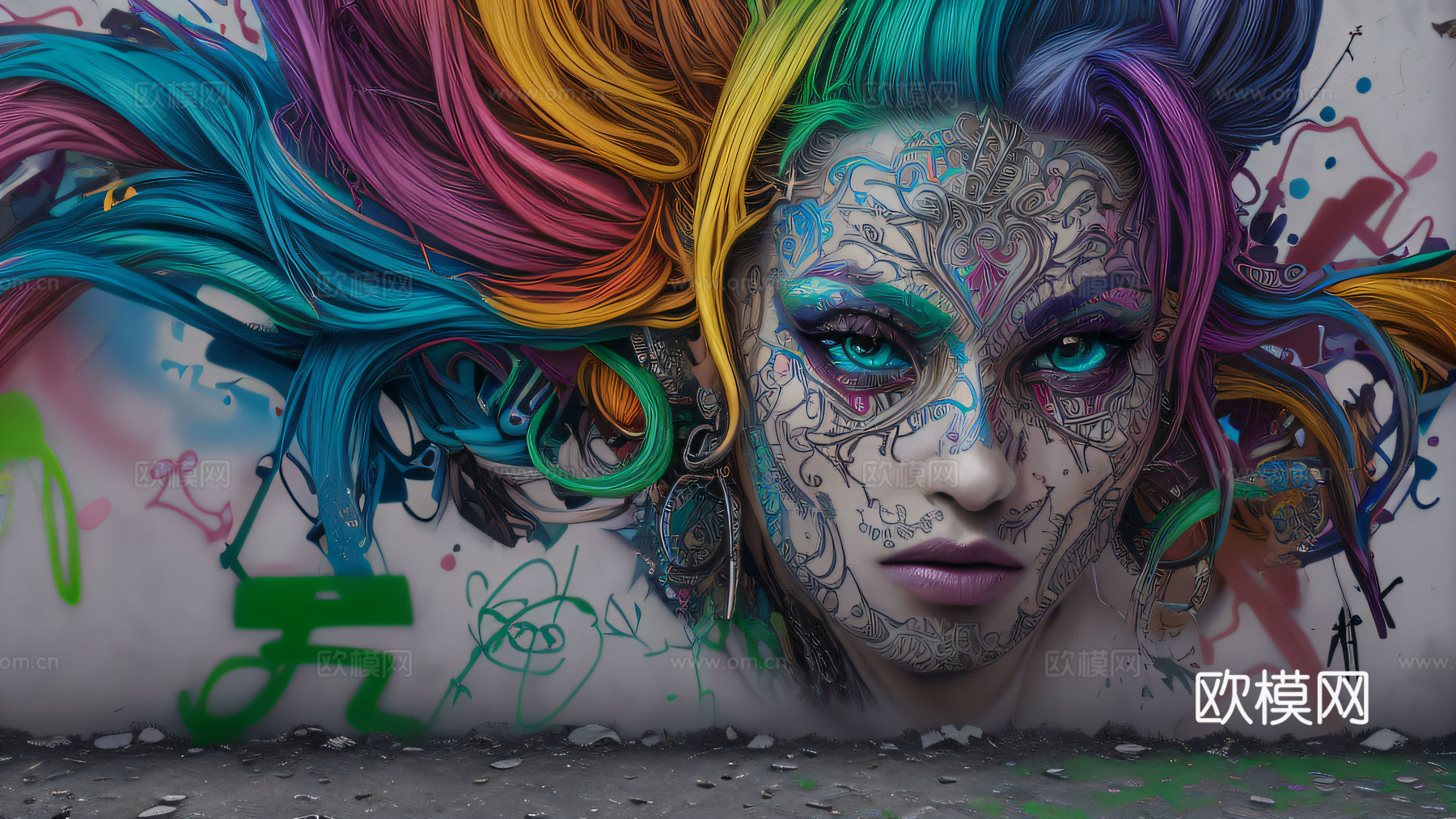 街头涂鸦绘画喷漆墙绘9下载