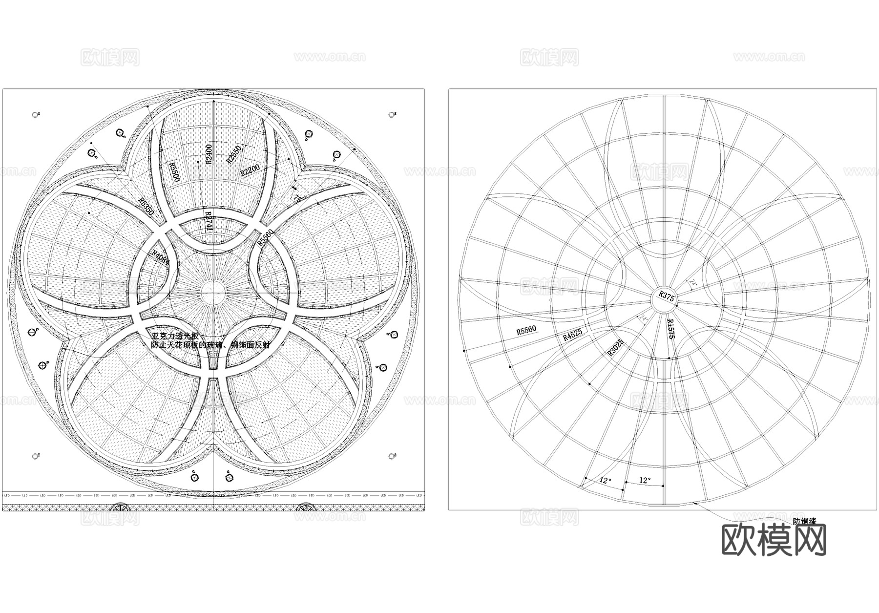 天花吊顶节点CAD施工图cad施工图