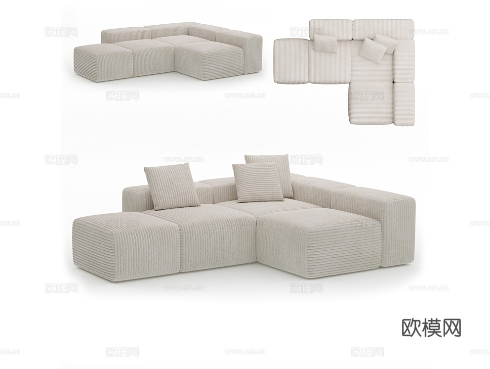 MANO FACTORY 转角沙发3d模型下载（渲染图1）