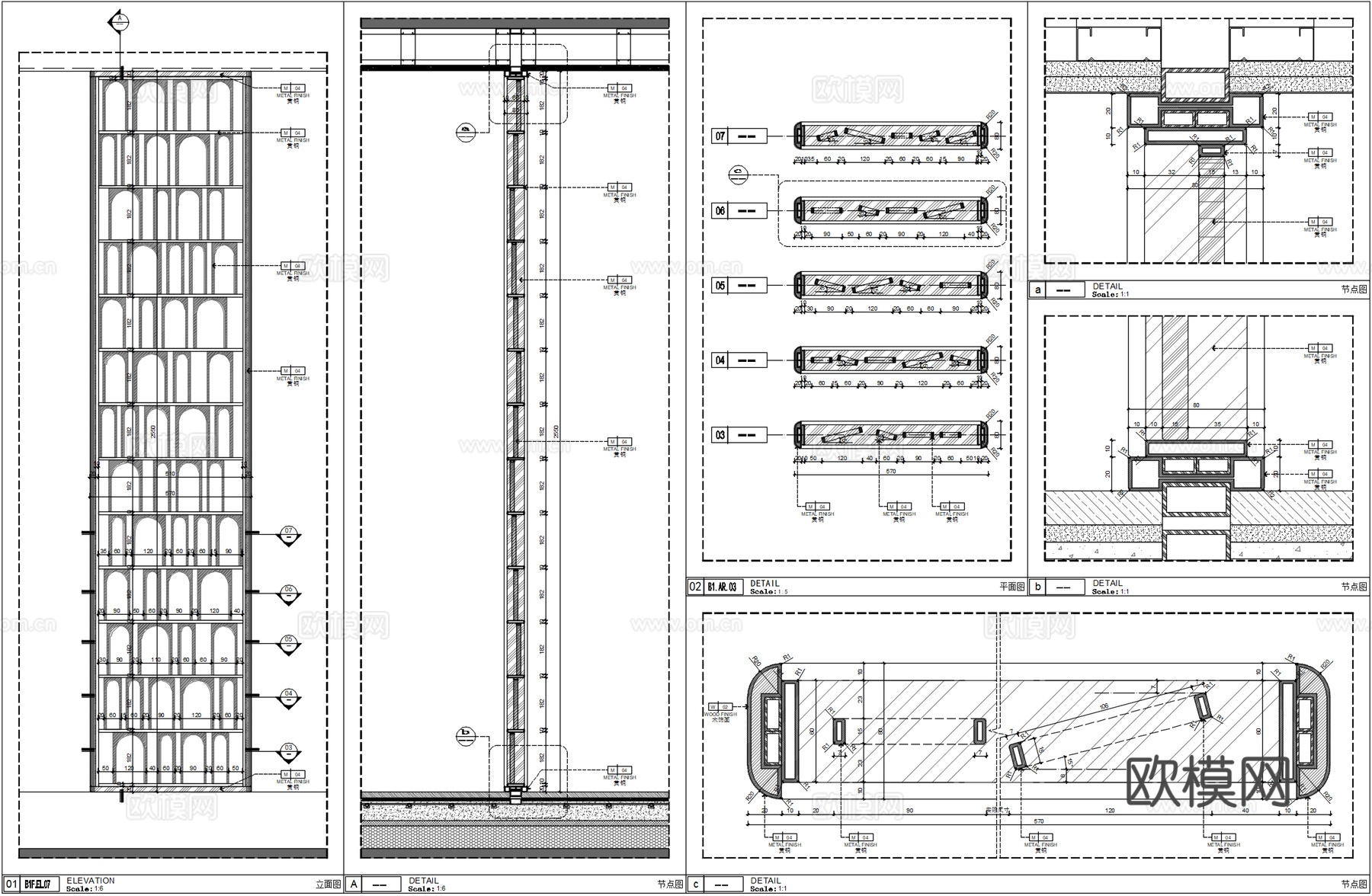 金属屏风详图、不锈钢屏风大样、黄铜镂空屏风、隔断屏风、屏风cad施工图