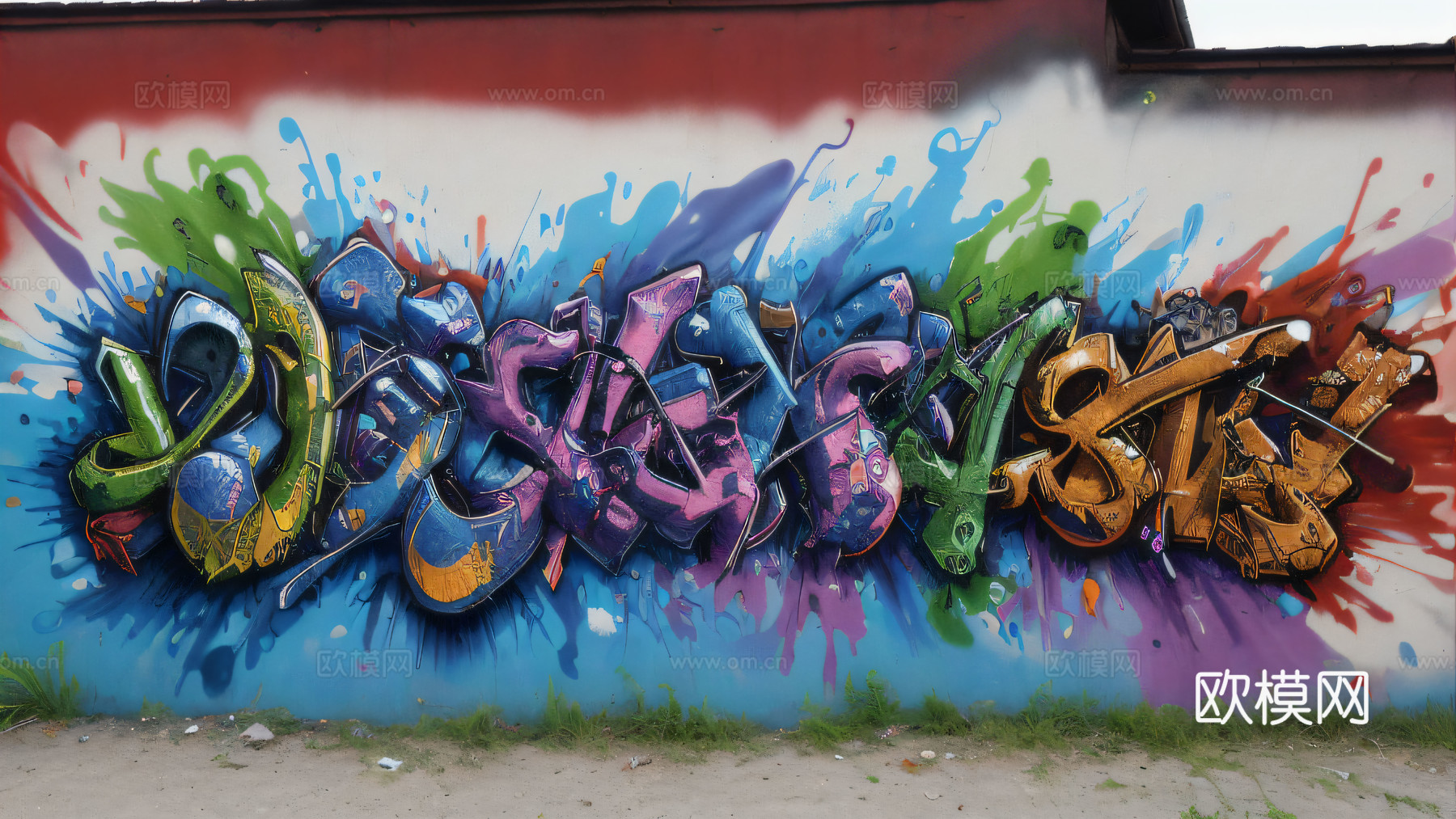 街头涂鸦绘画喷漆墙绘55