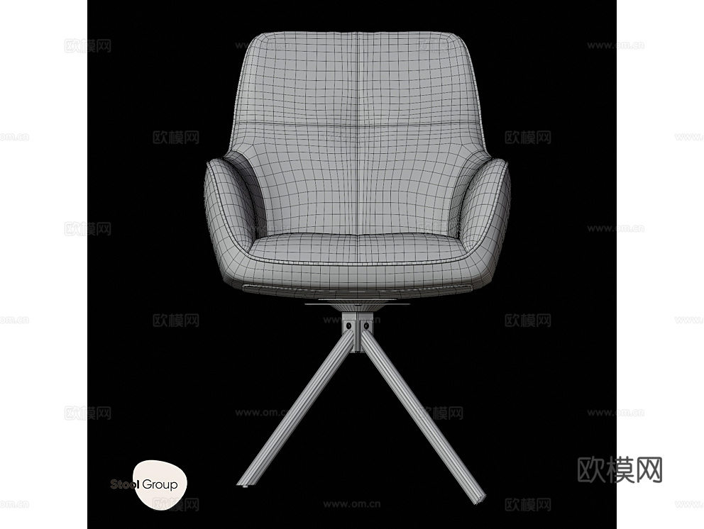 StoolGroup 办公椅 书椅3d模型下载（渲染图2）