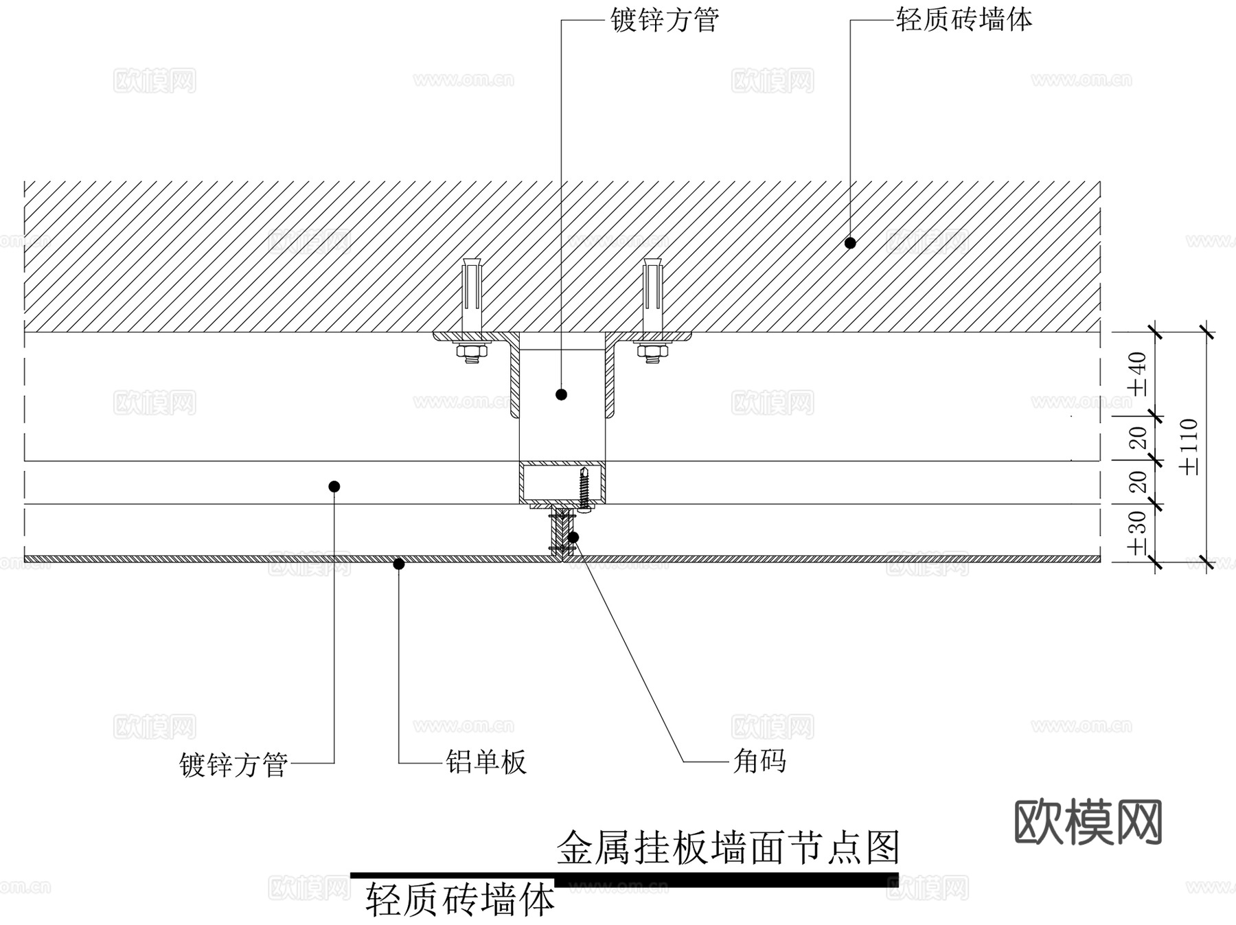 室内墙身隔墙节点大样CAD施工详图集+配套示意图 48套cad施工图
