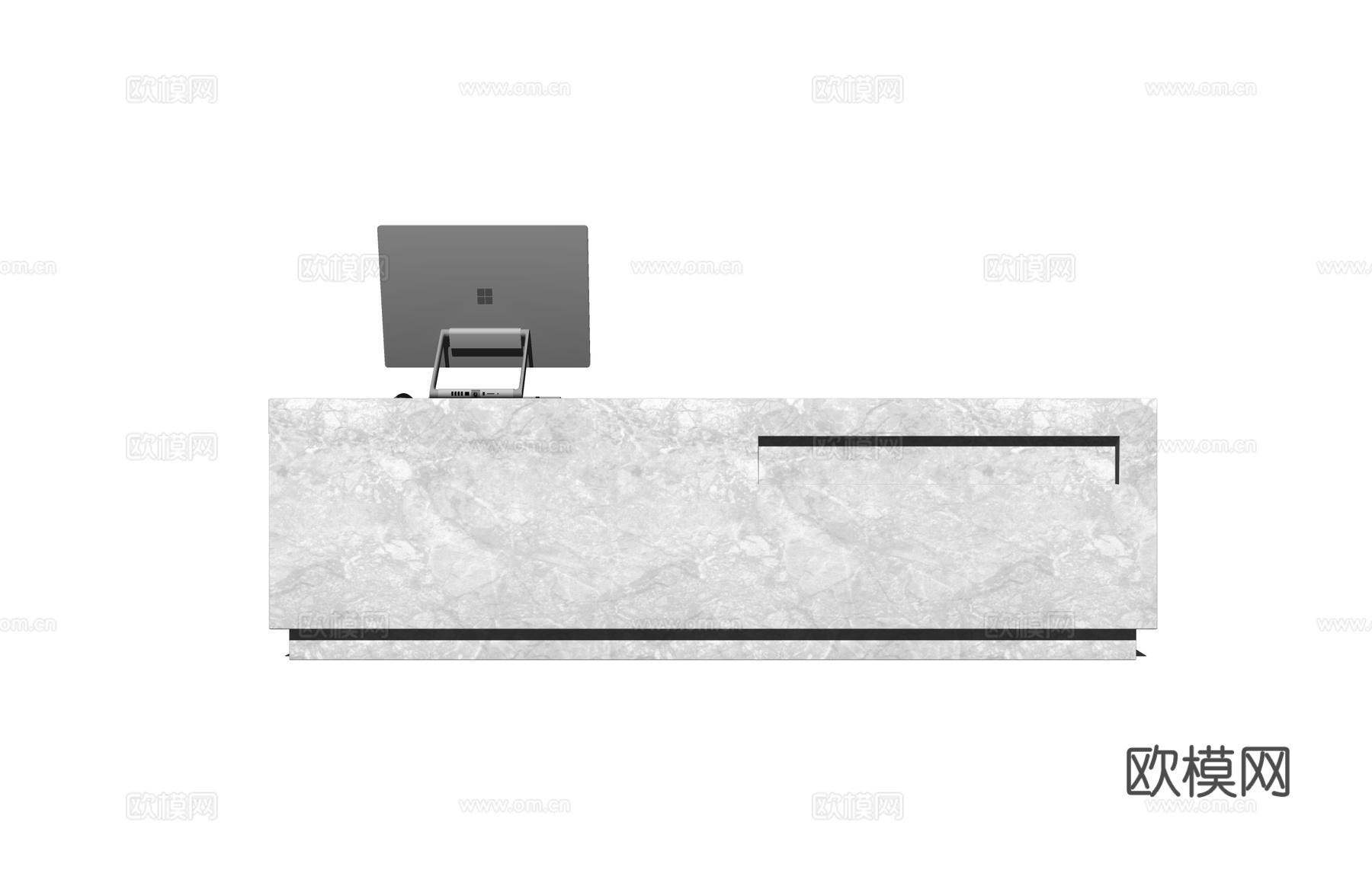 酒店前台 前台接待 办公空间 办公su模型