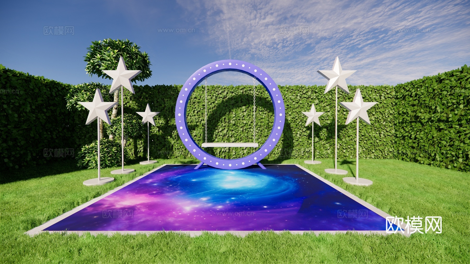 科技美陈打卡 星空美陈打卡 公园美陈打卡su模型