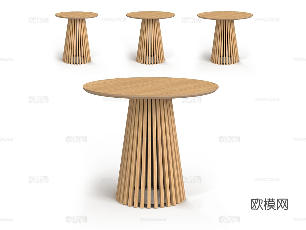 MANO FACTORY 原木风餐桌3d模型下载（渲染图1）
