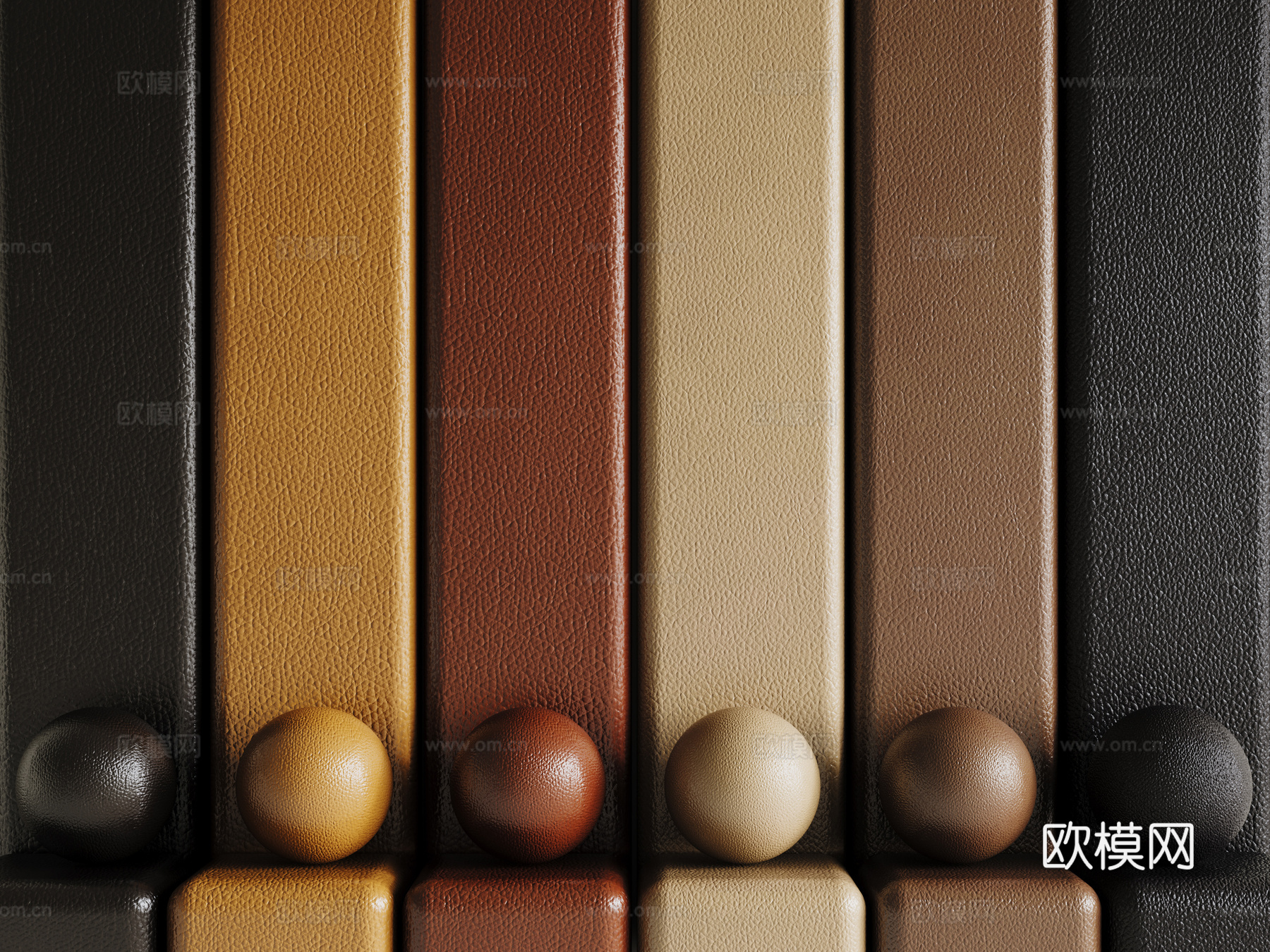 现代皮革 PBR皮革 人造皮su模型