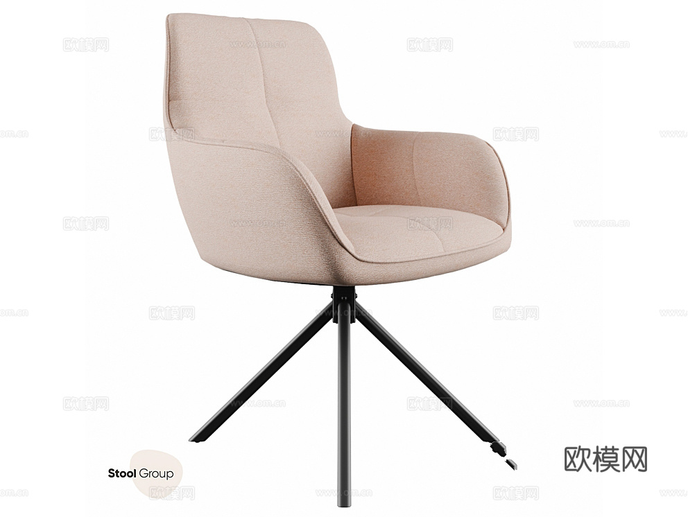 StoolGroup 办公椅 书椅3d模型下载（渲染图1）
