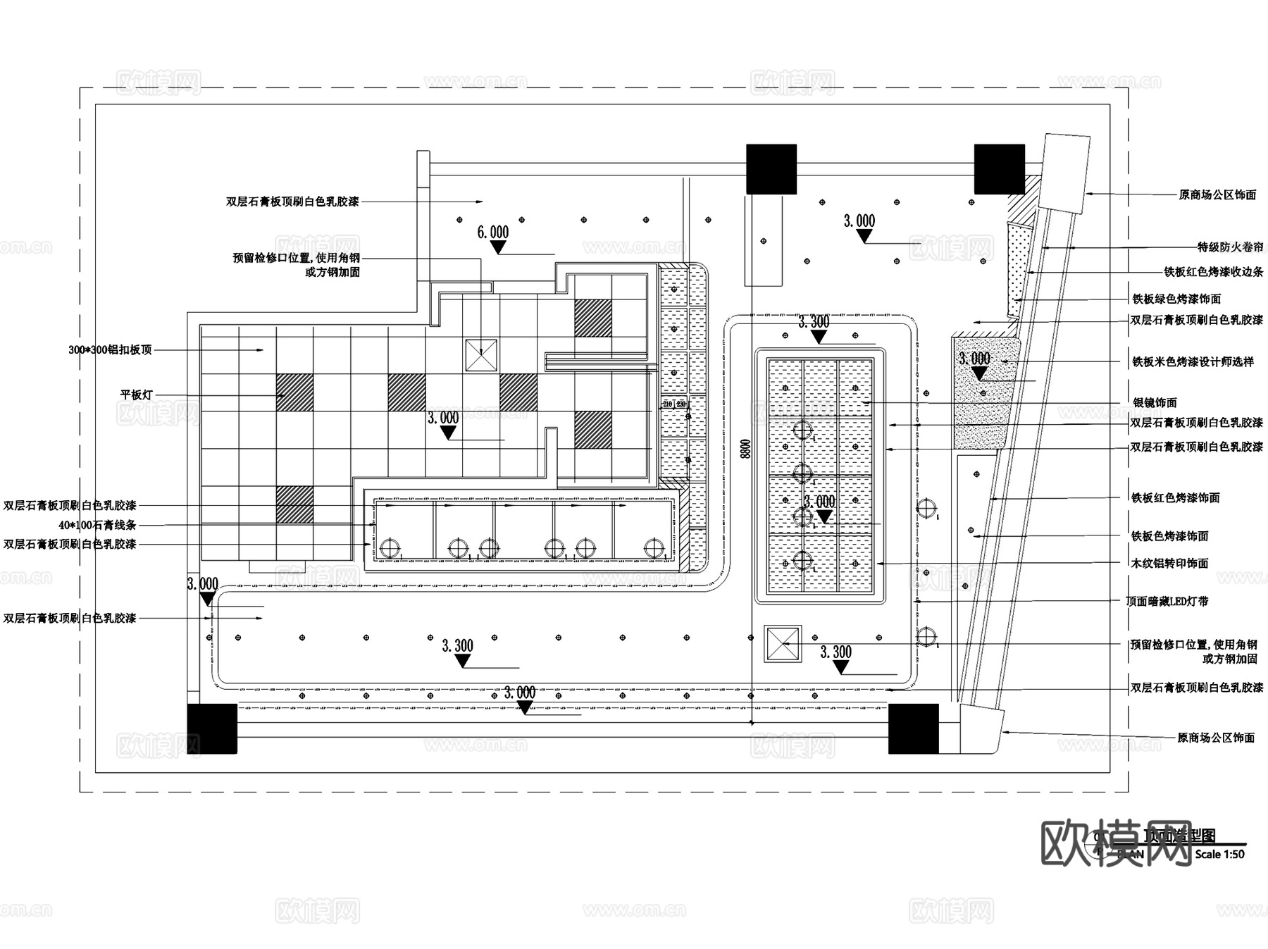 杭州朴仔饭韩国料理乐缇港店室内工装CAD施工图cad施工图