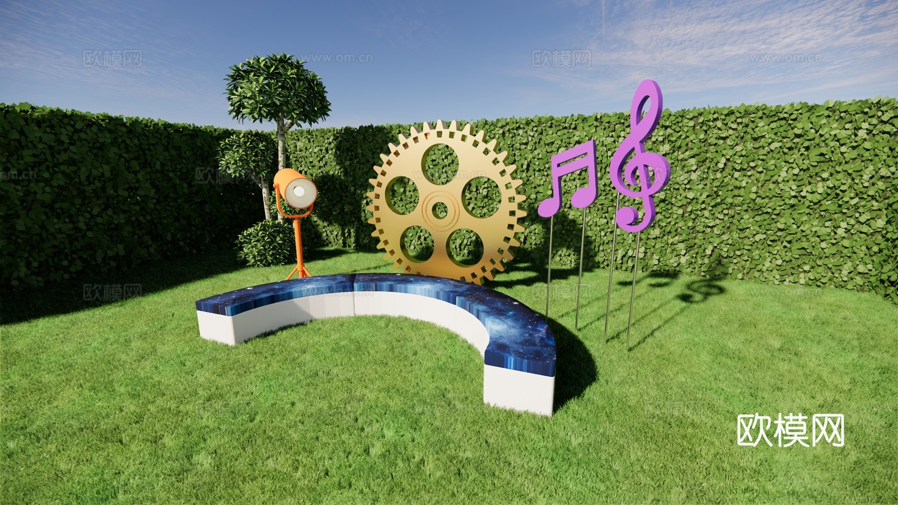 科技美陈打卡 星际美陈打卡 公园美陈打卡 太空影院美陈su模型