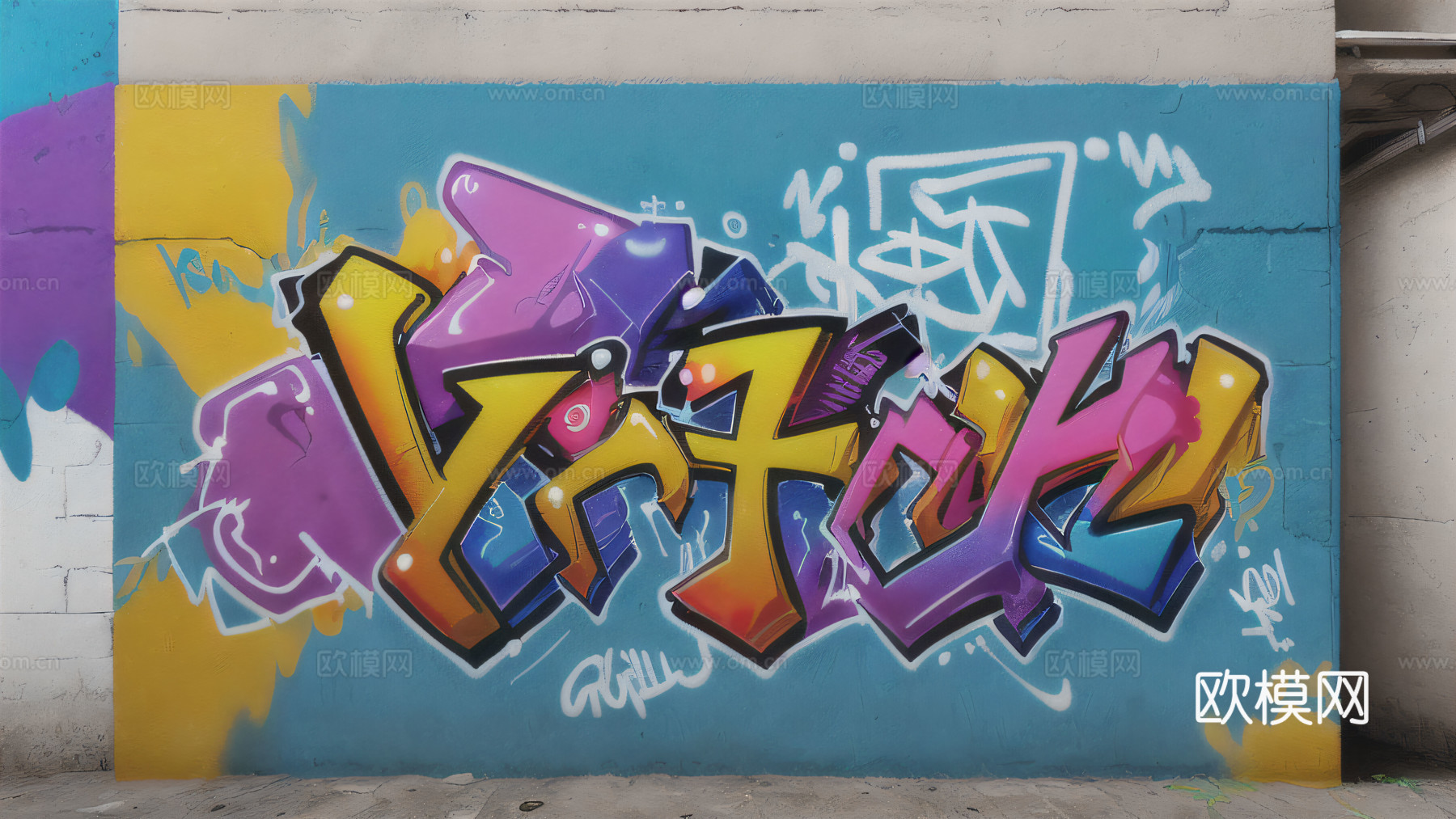 街头涂鸦绘画喷漆墙绘49