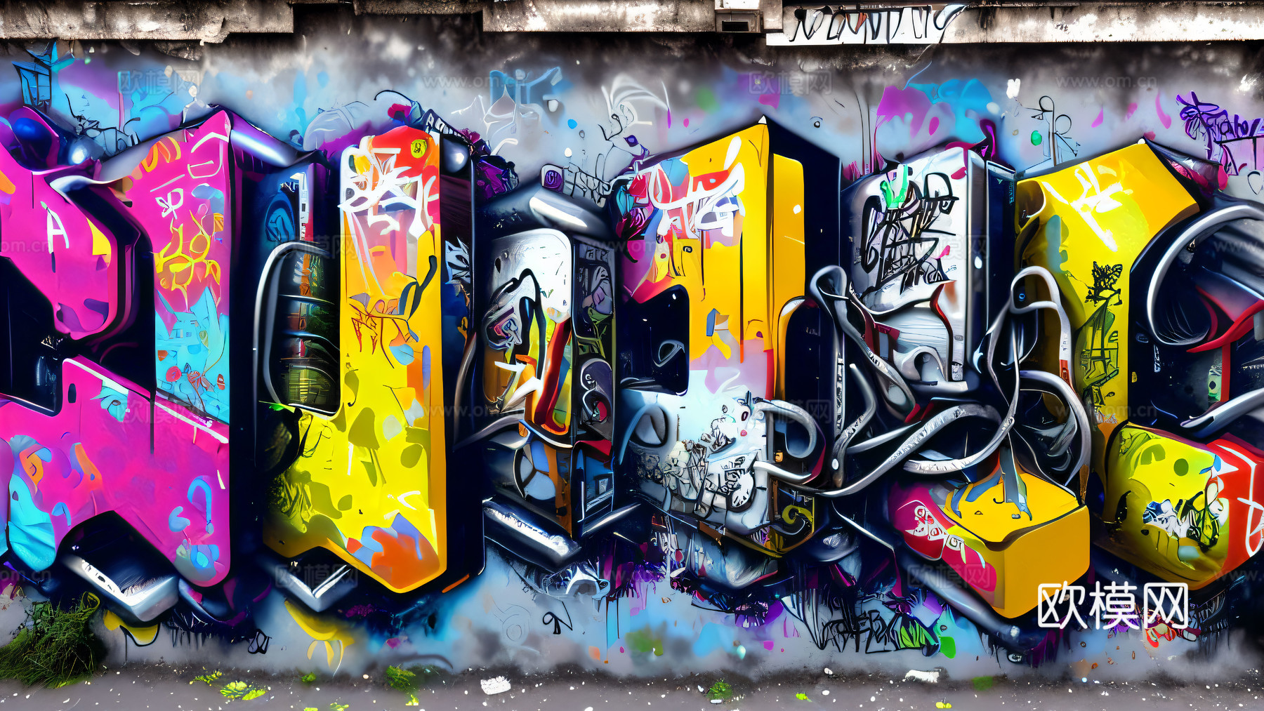 街头涂鸦绘画喷漆墙绘92