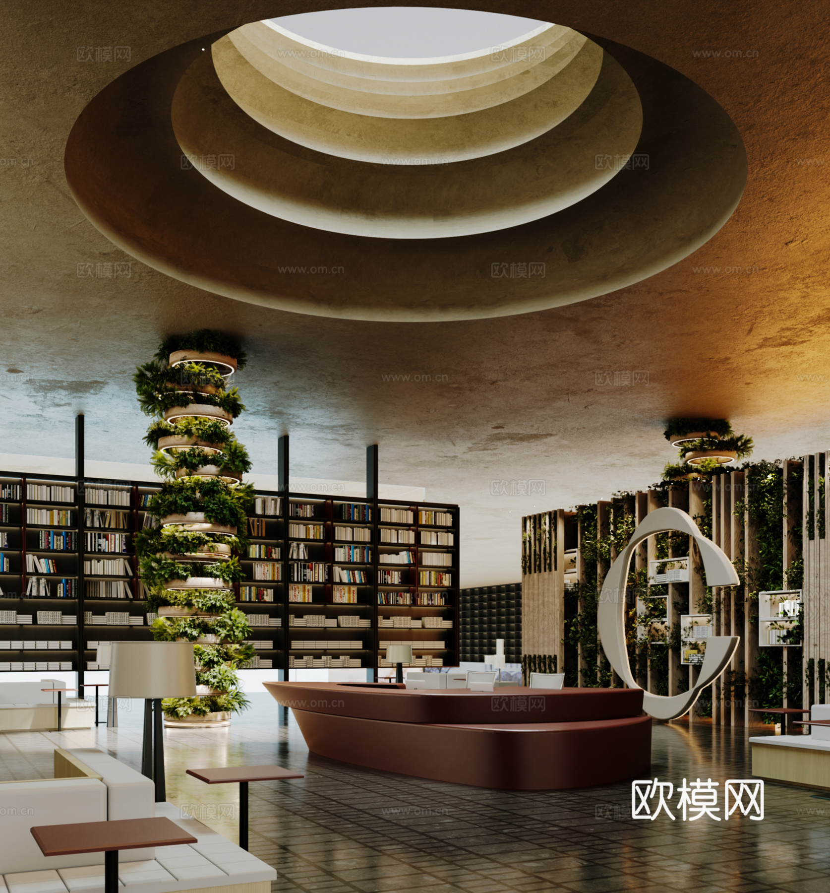 现代挪威植物图书馆3d模型下载
