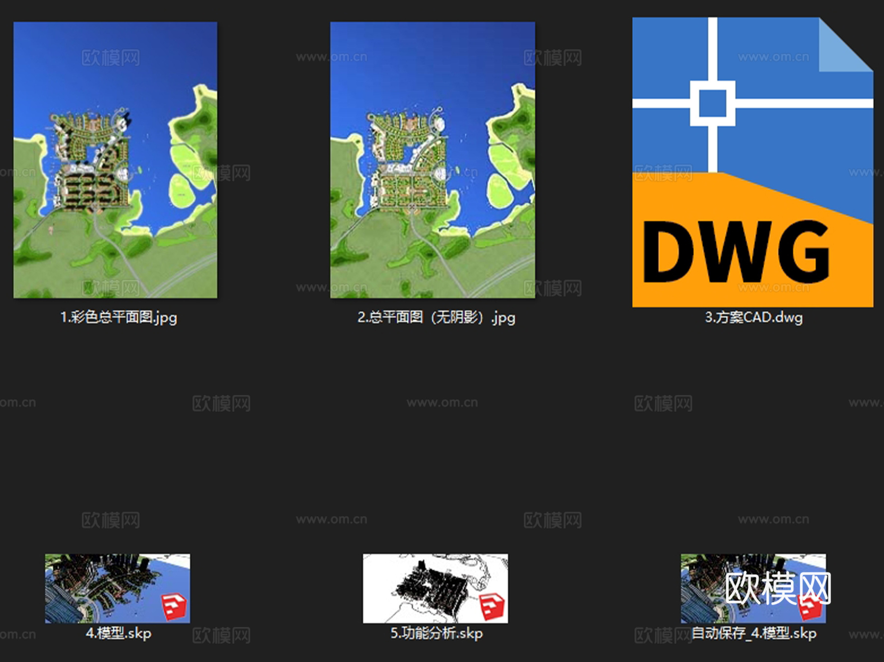 滨海旅游度假区规划总平面CAD施工图+SUcad施工图
