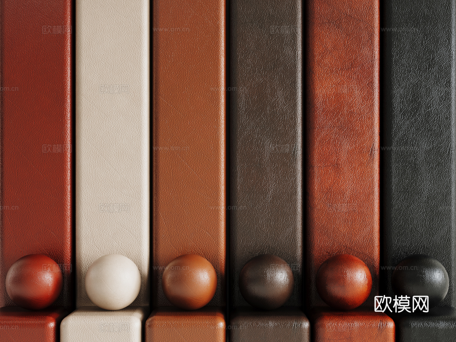 现代皮革 PBR皮革 人造皮su模型