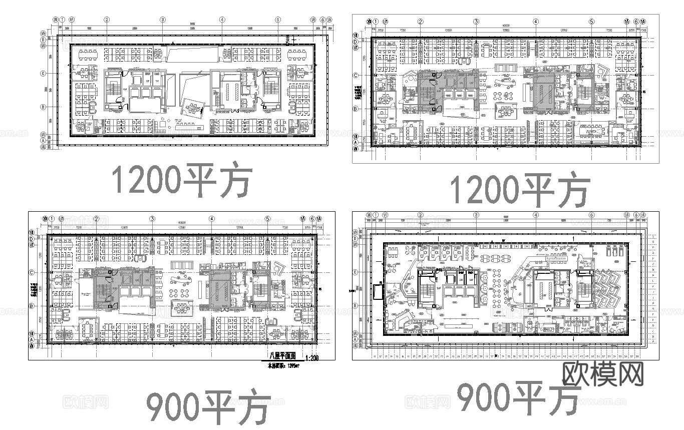 70套办公室 最新平面施工图合集cad施工图