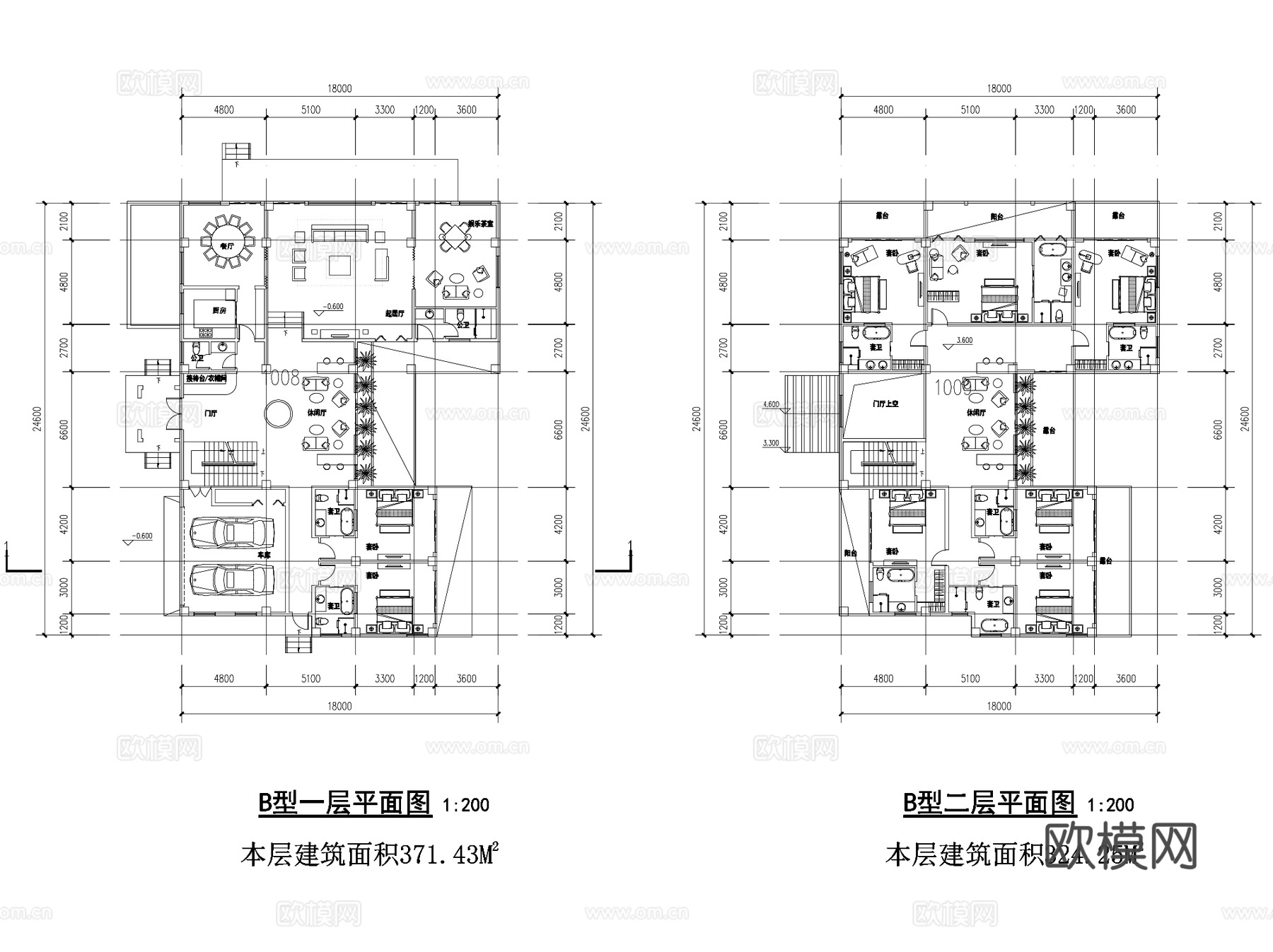 邛海柏乐度假酒店建筑CAD平面+SU+文本cad施工图