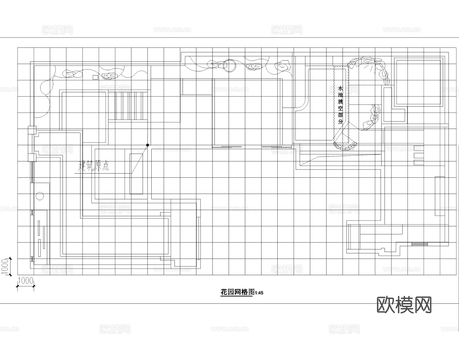 天鹅墅新中式别墅庭院花园景观平面CAD施工图集cad施工图