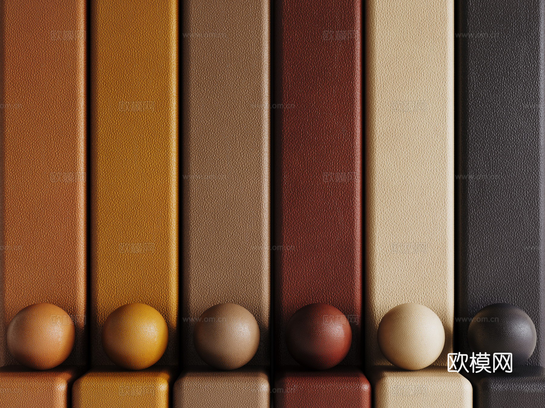 现代皮革 PBR皮革 人造皮su模型