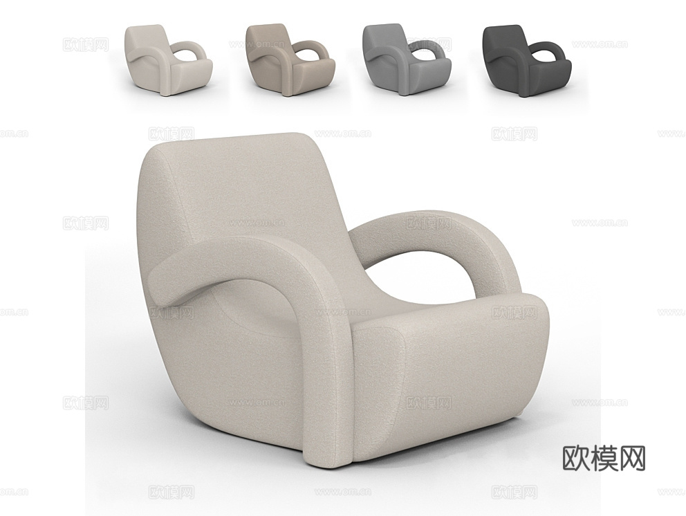 MANO FACTORY 扶手单人沙发3d模型下载（渲染图1）