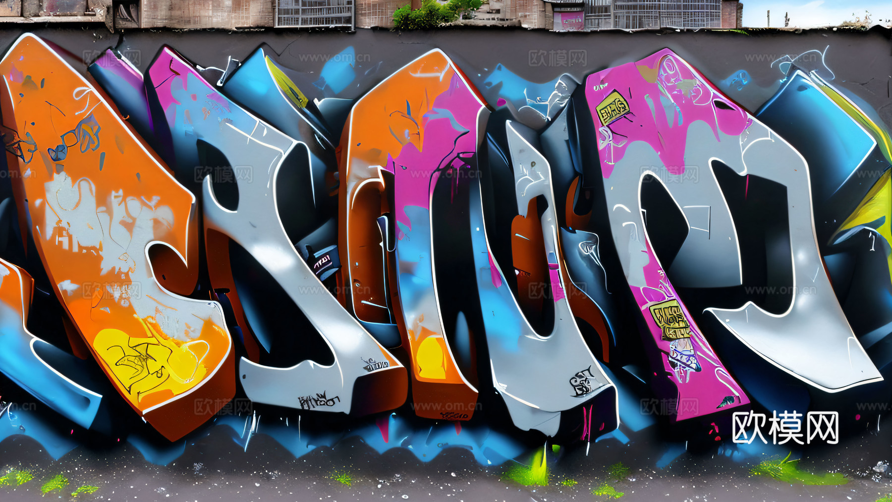 街头涂鸦绘画喷漆墙绘6下载