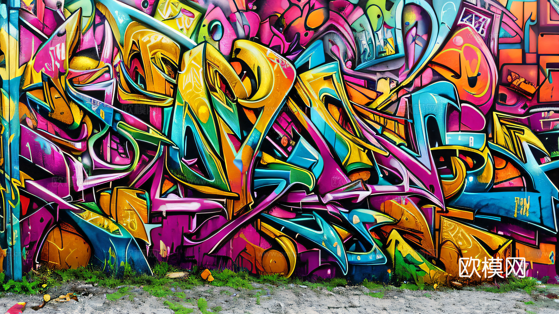 街头涂鸦绘画喷漆墙绘33