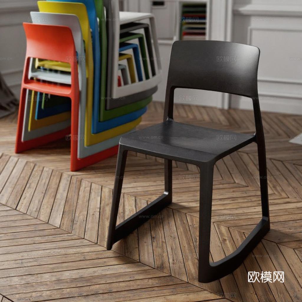 现代黑色椅子创意叠放色彩对比 家居产品摄影3D模型设计 简约时尚室内装饰灵感免费3d模型下载