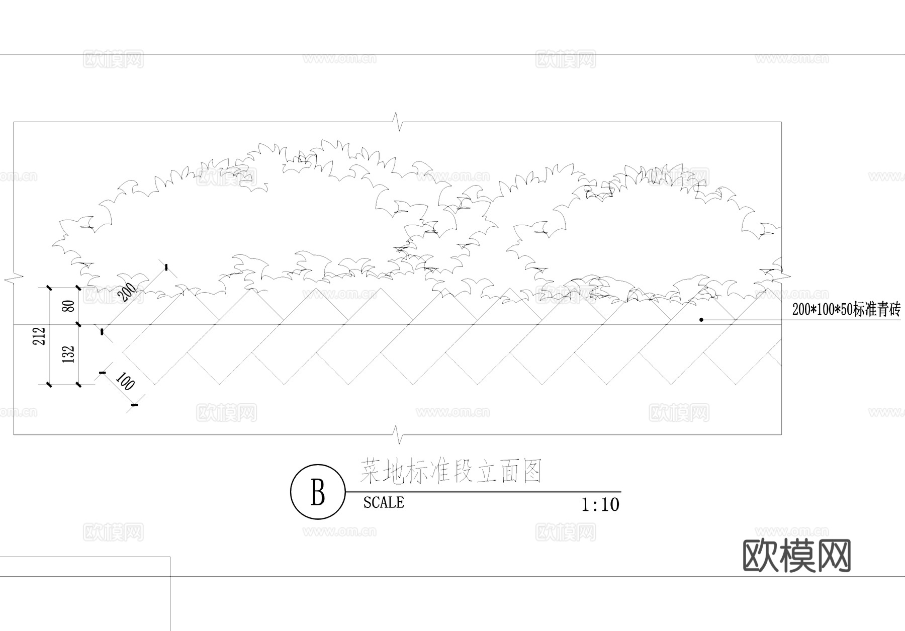菜地菜园菜圃标准段景观CAD施工图cad施工图