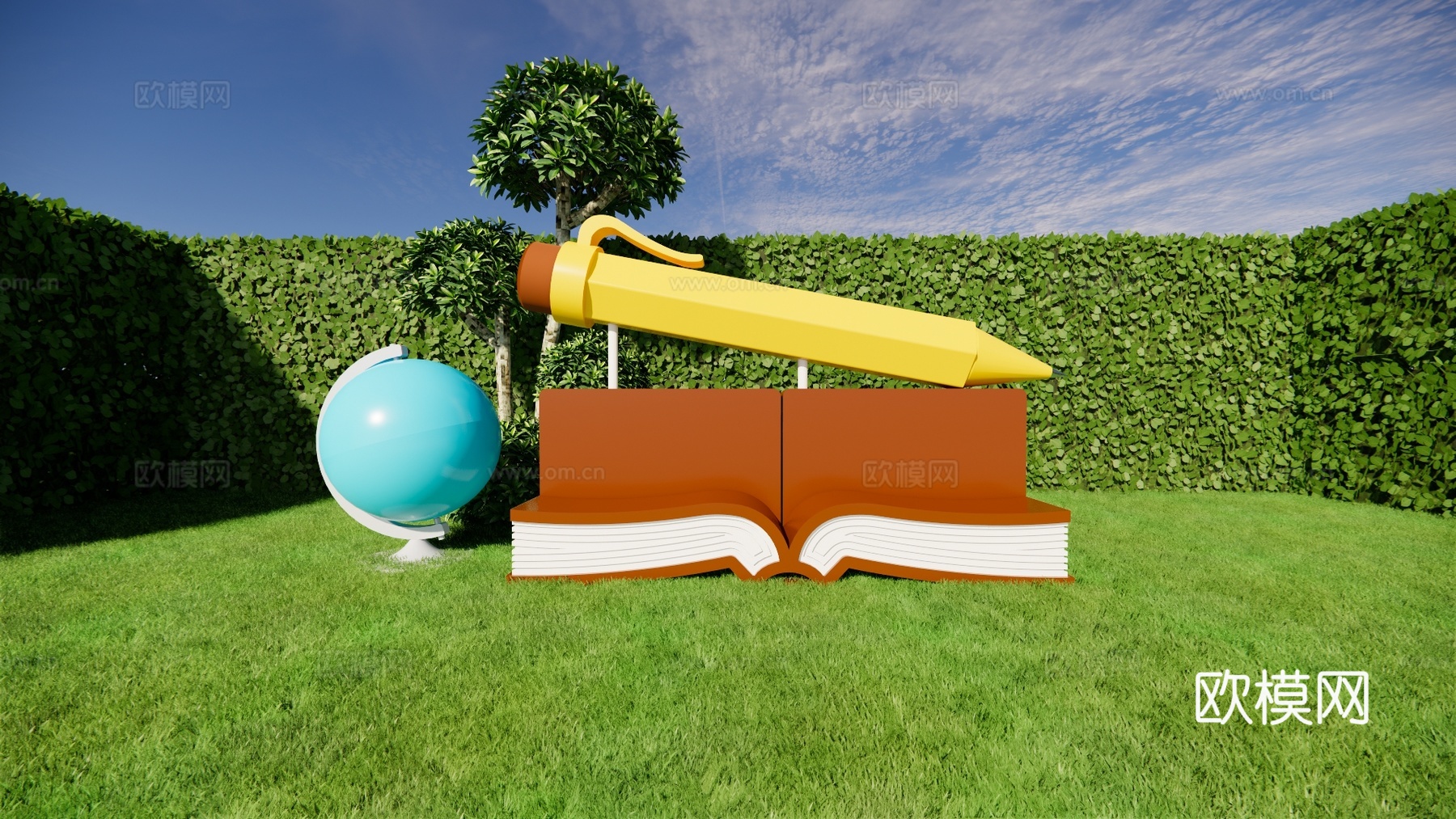 科技美陈 书籍美陈 公园打卡美陈su模型