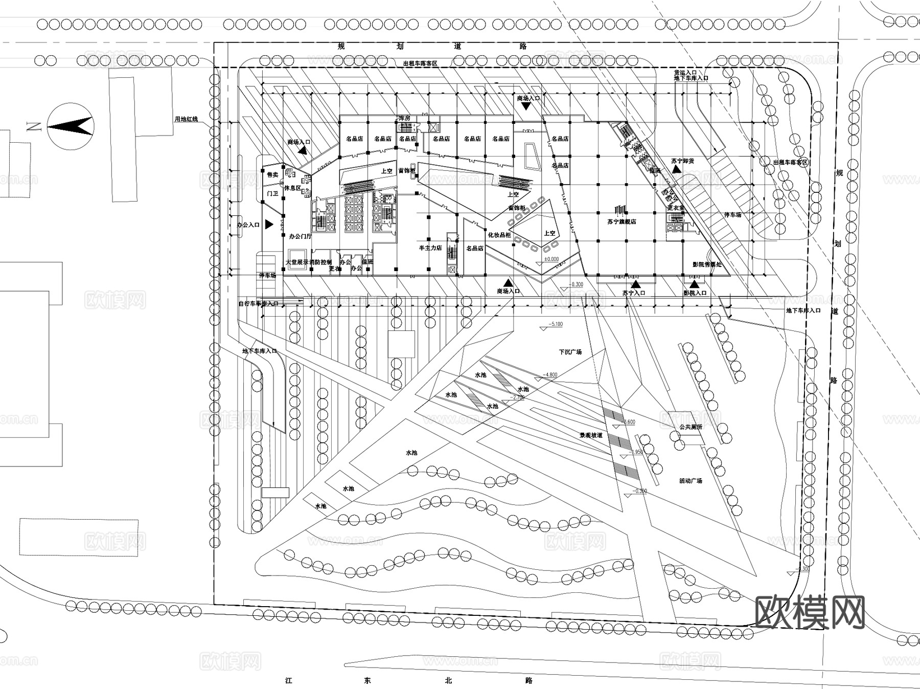 南京清江广场商业综合体建筑CAD施工图+文本+SUcad施工图