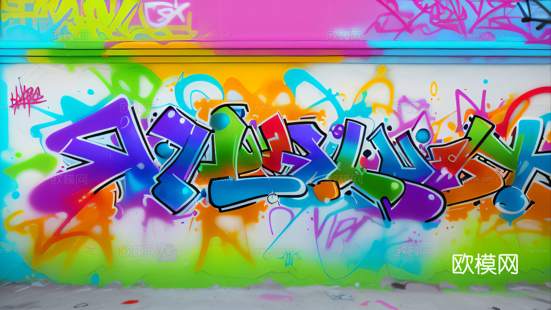 街头涂鸦绘画喷漆墙绘228