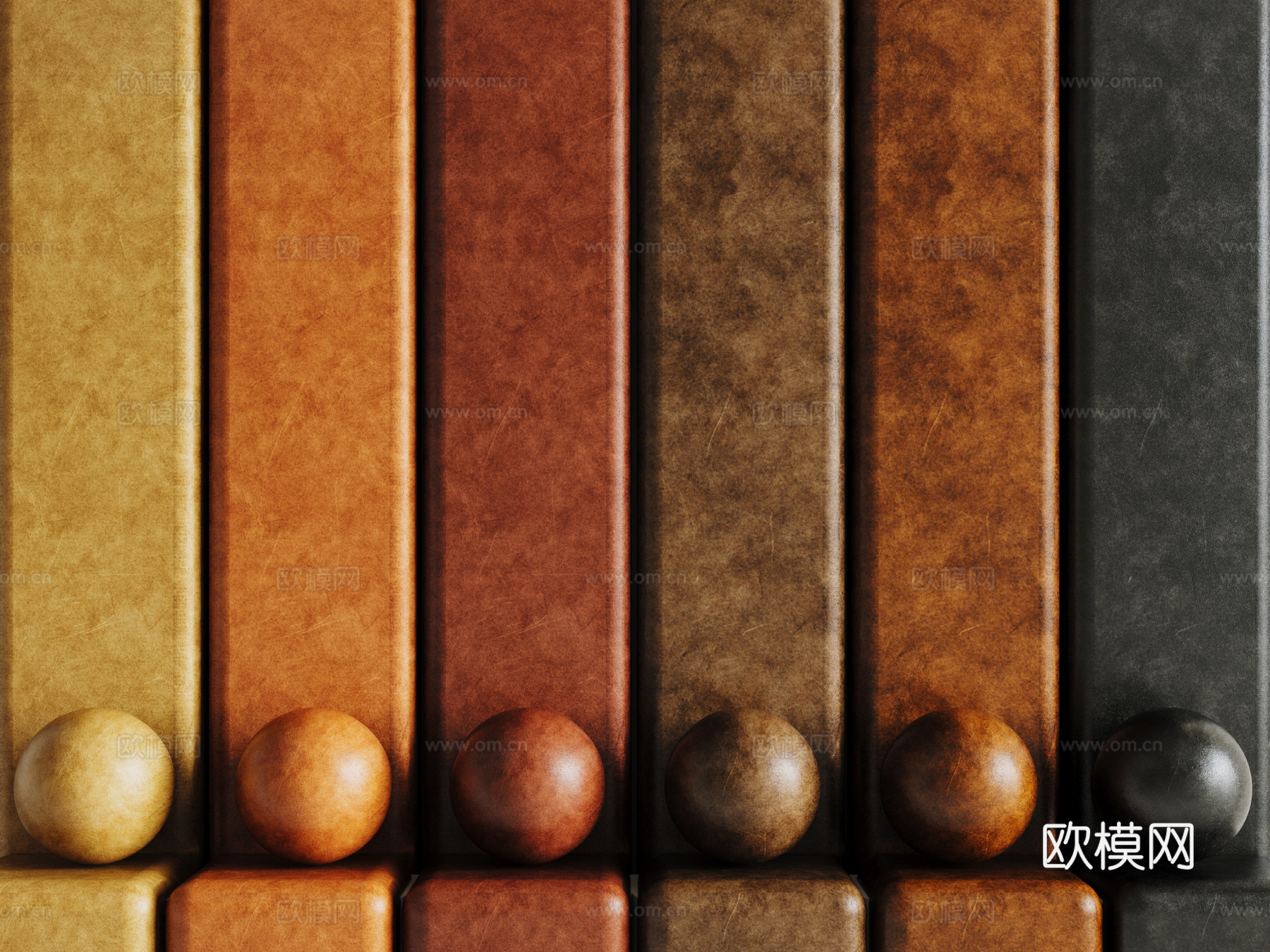 现代皮革 PBR皮革 人造皮su模型