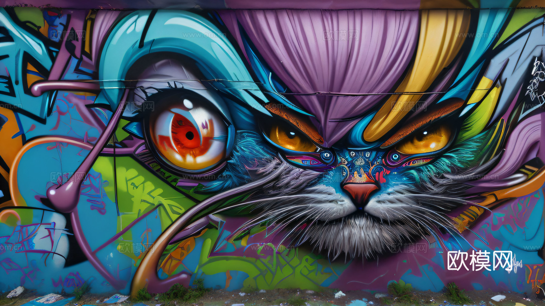 街头涂鸦绘画喷漆墙绘79