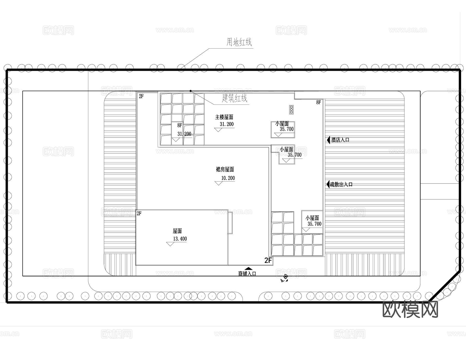 都市集中型高层酒店建筑平面CAD施工图集+文本+SUcad施工图