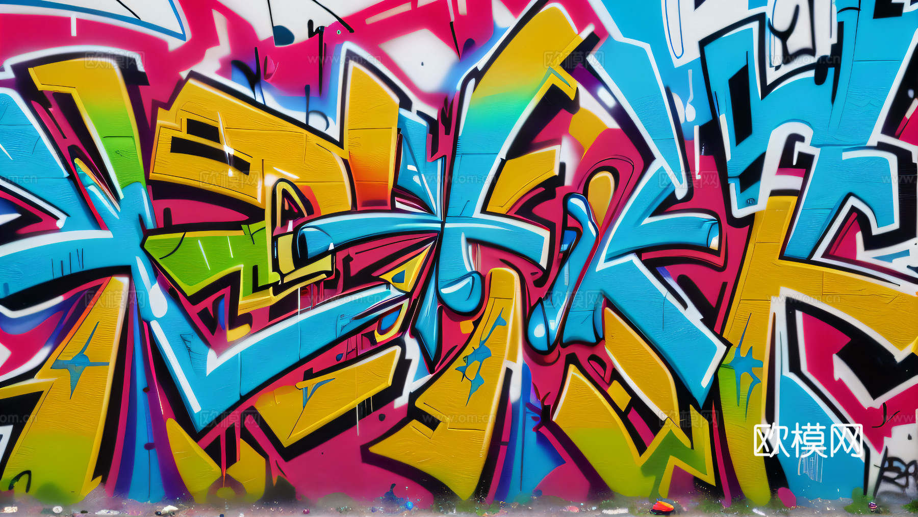 街头涂鸦绘画喷漆墙绘66