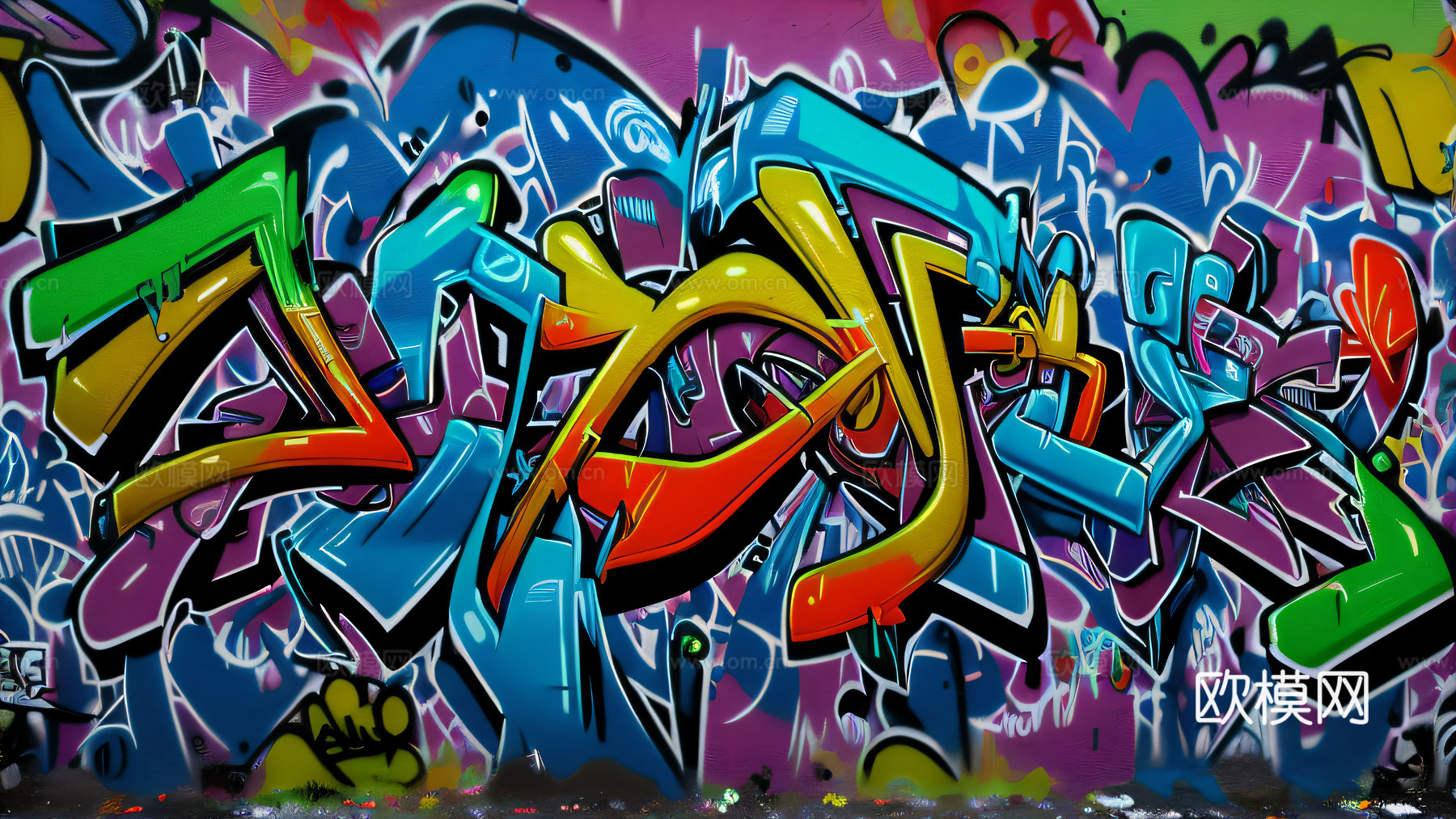 街头涂鸦绘画喷漆墙绘36