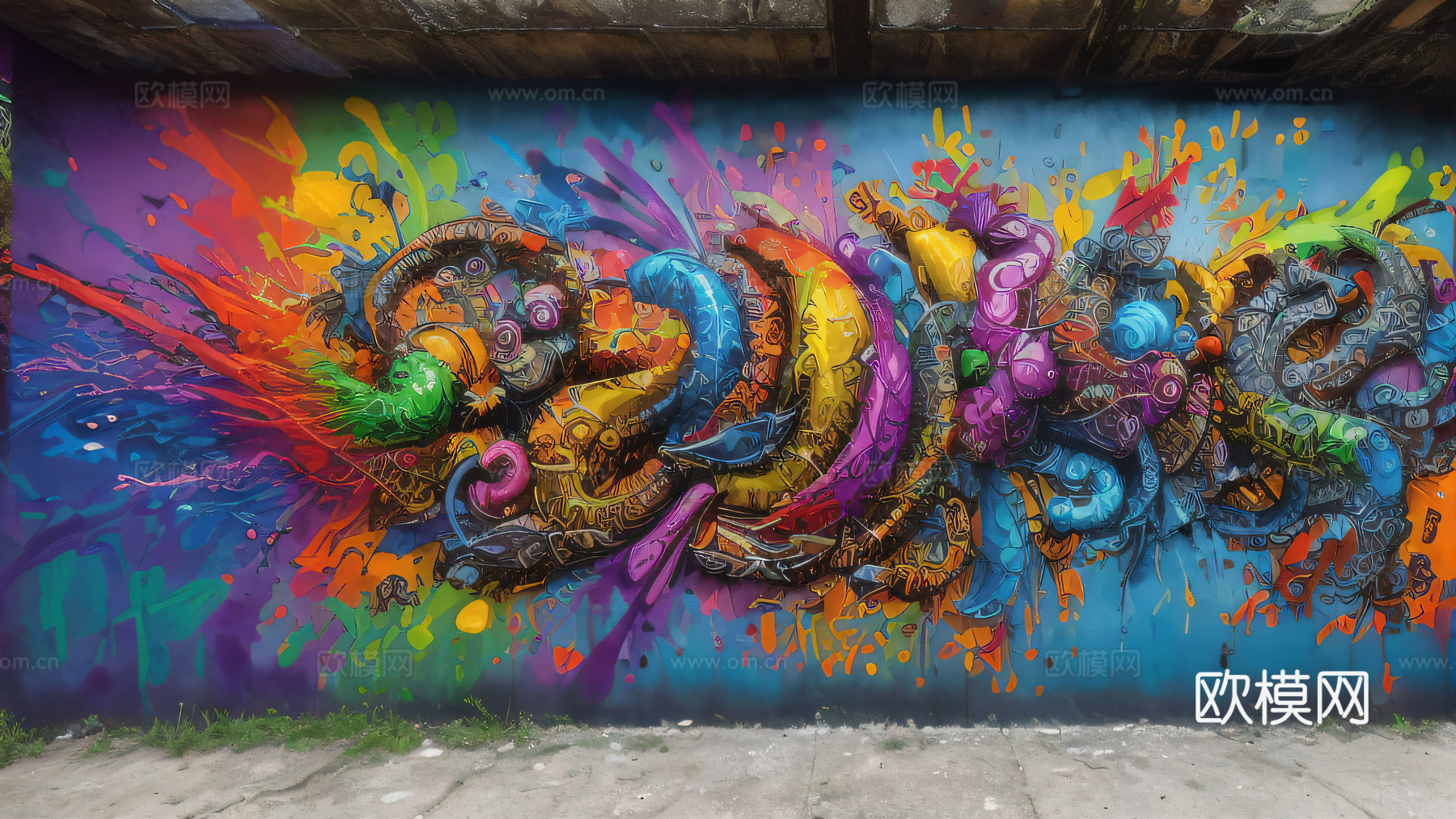 街头涂鸦绘画喷漆墙绘238