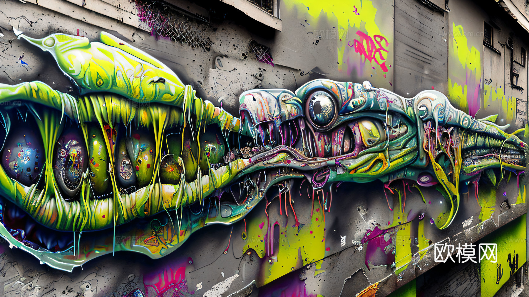 街头涂鸦绘画喷漆墙绘253